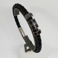 Lade das Bild in den Galerie-Viewer, SWAROVSKI Diagonal Armband, Leder, Schwarz, Edelstahl 5185336 oU
