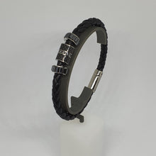 Lade das Bild in den Galerie-Viewer, SWAROVSKI Diagonal Armband, Leder, Schwarz, Edelstahl 5185336 oU
