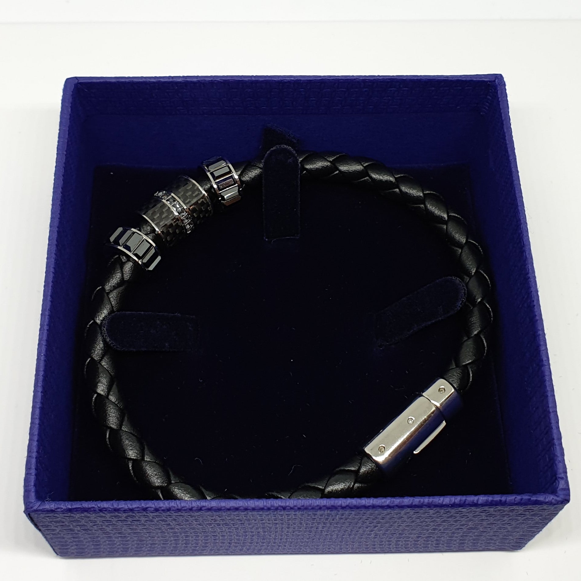 SWAROVSKI Diagonal Armband, Leder, Schwarz, Edelstahl 5185336 oU