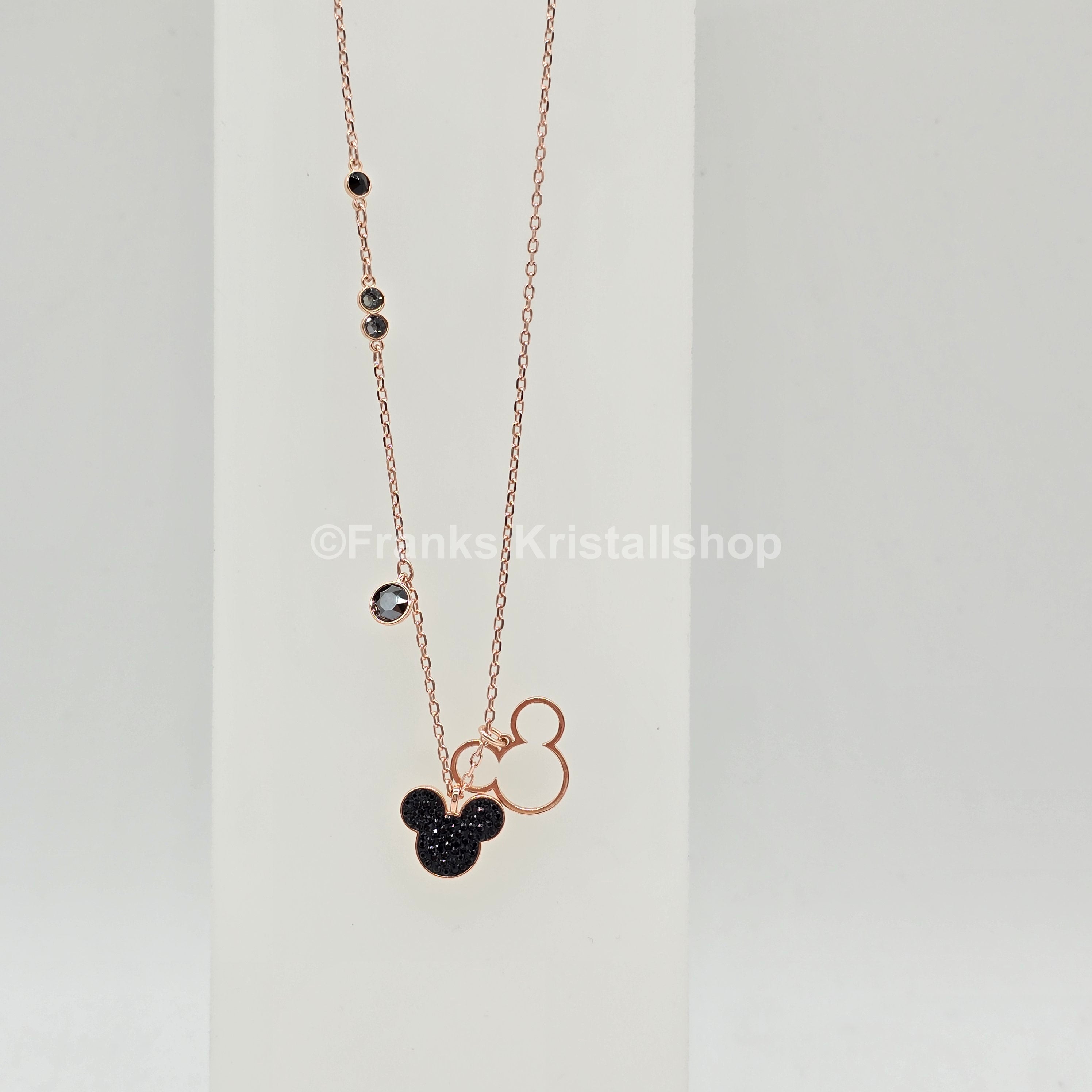 SWAROVSKI Disney Mickey Mouse Halskette Schwarz Roségold 5737559