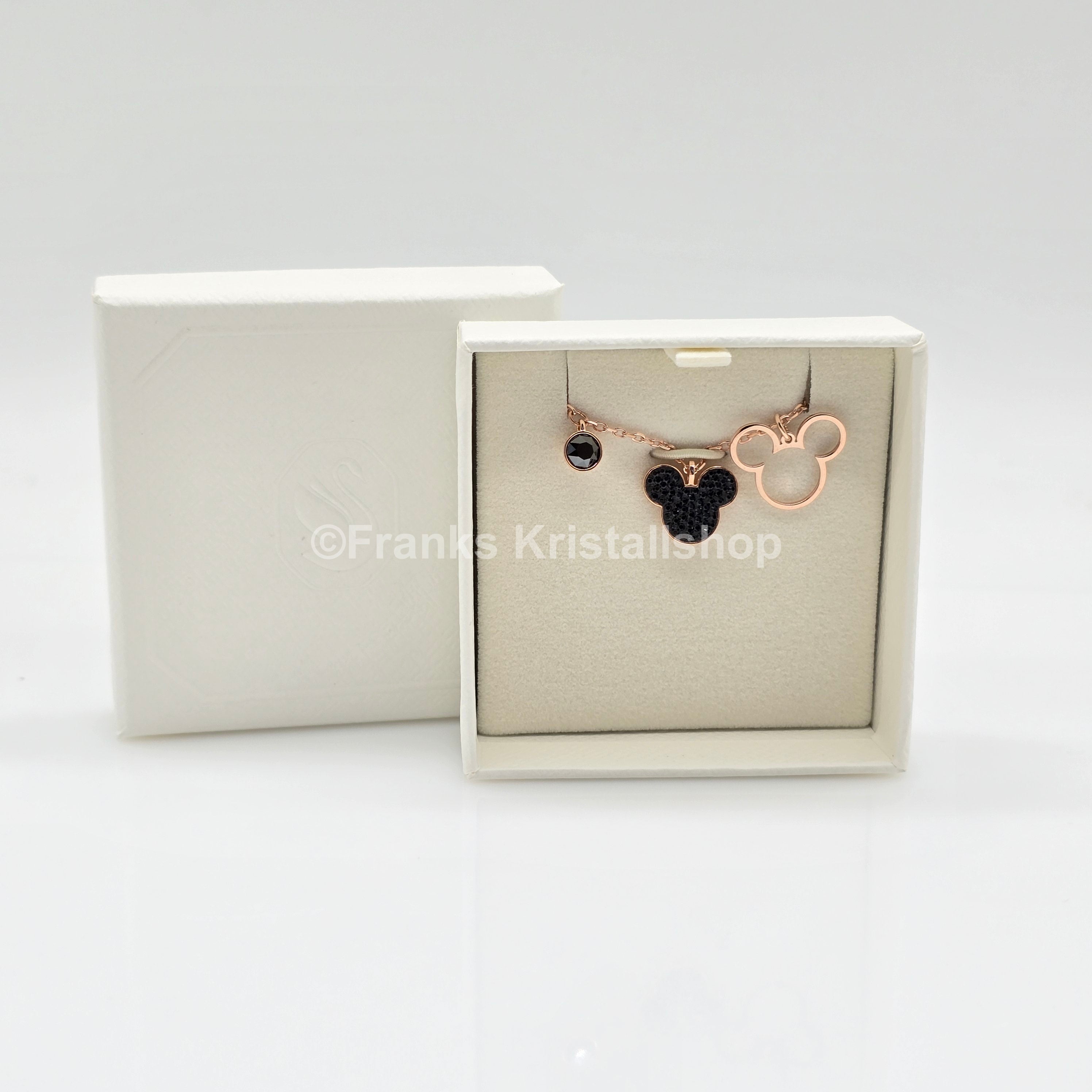 SWAROVSKI Disney Mickey Mouse Halskette Schwarz Roségold 5737559