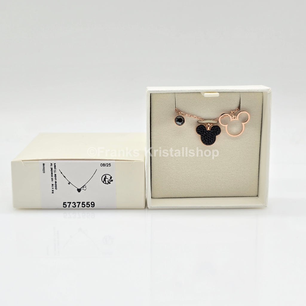 SWAROVSKI Disney Mickey Mouse Halskette Schwarz Roségold 5737559