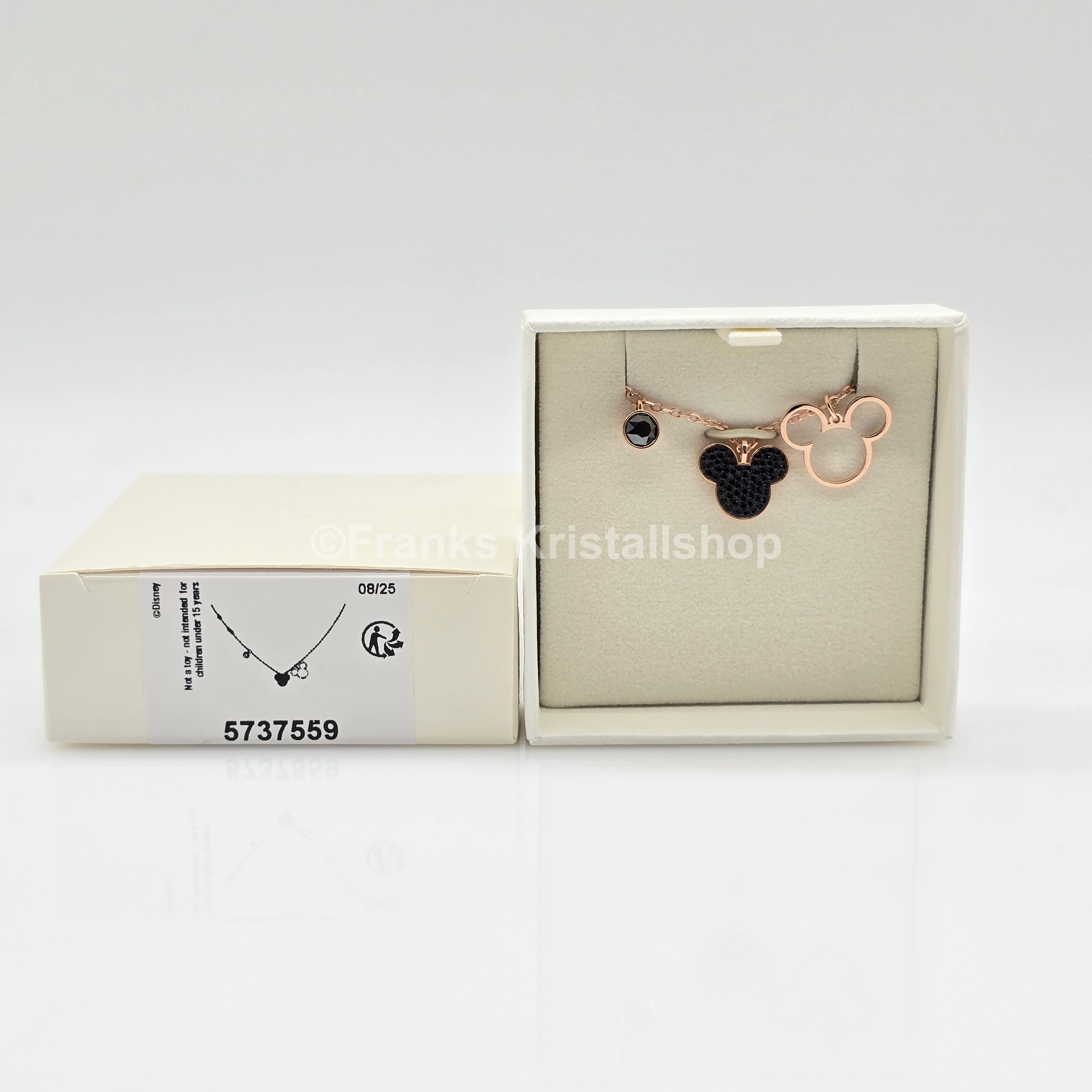 SWAROVSKI Disney Mickey Mouse Halskette Schwarz Roségold 5737559