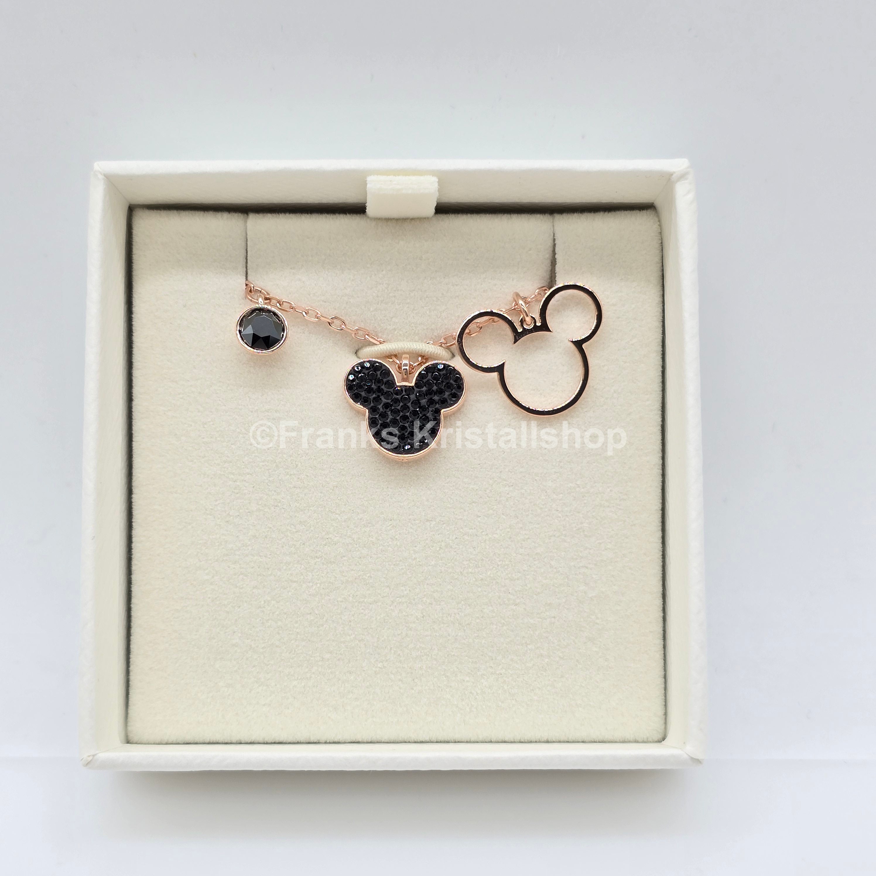 SWAROVSKI Disney Mickey Mouse Halskette Schwarz Roségold 5737559