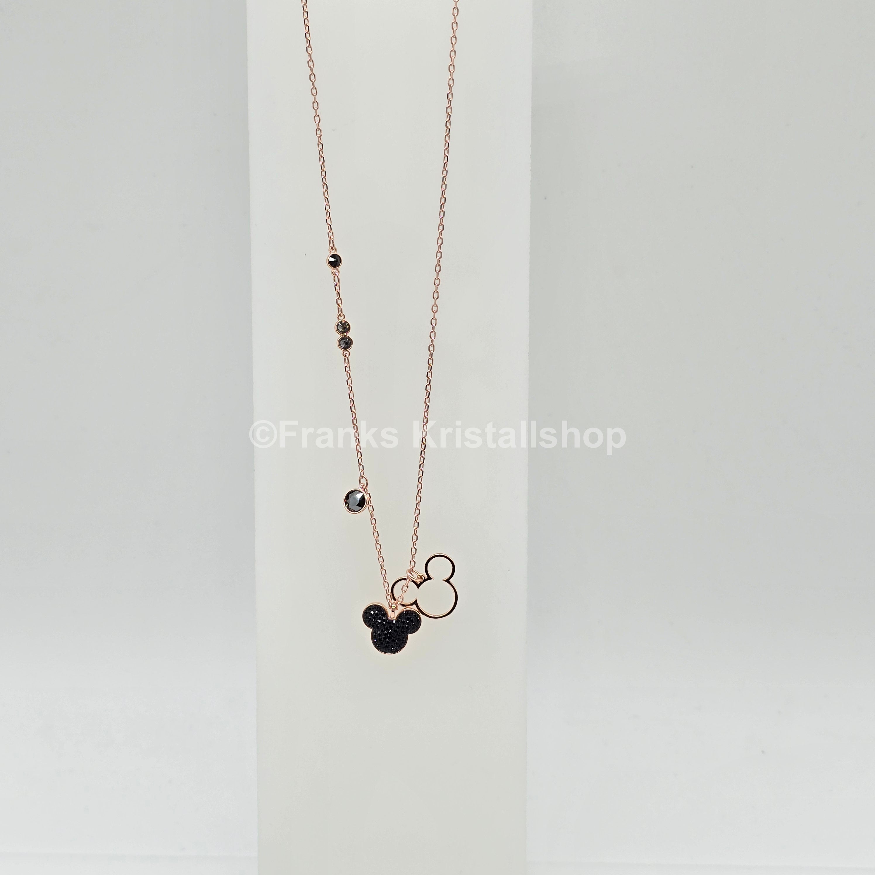 SWAROVSKI Disney Mickey Mouse Halskette Schwarz Roségold 5737559