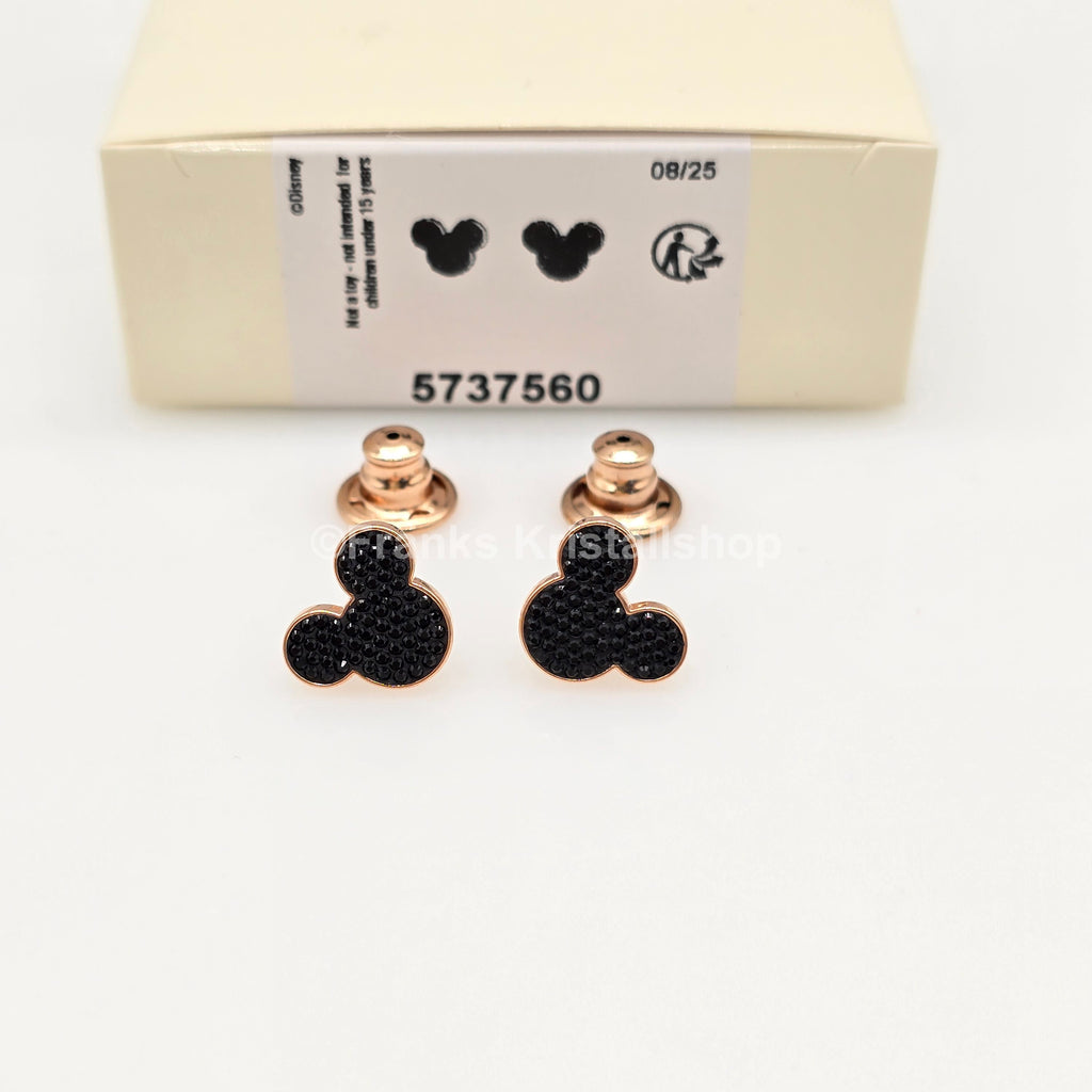 SWAROVSKI Disney Mickey Mouse Ohrstecker Schwarz Roségold 5737560