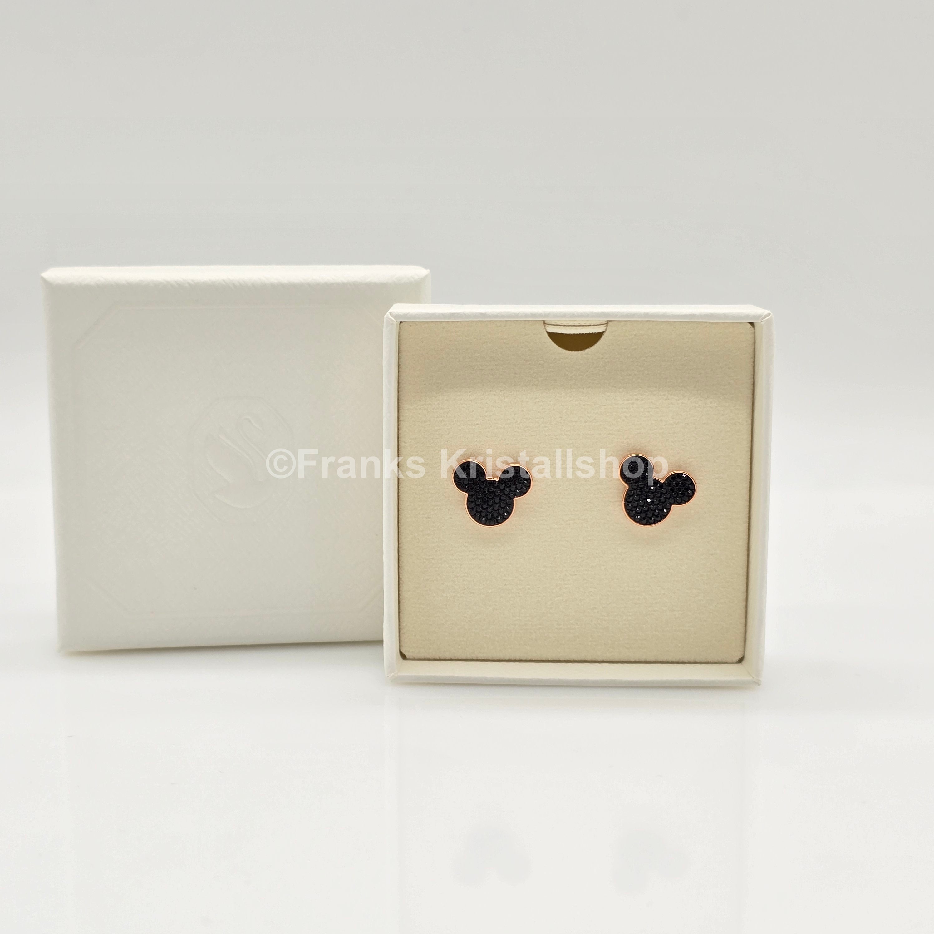 SWAROVSKI Disney Mickey Mouse Ohrstecker Schwarz Roségold 5737560