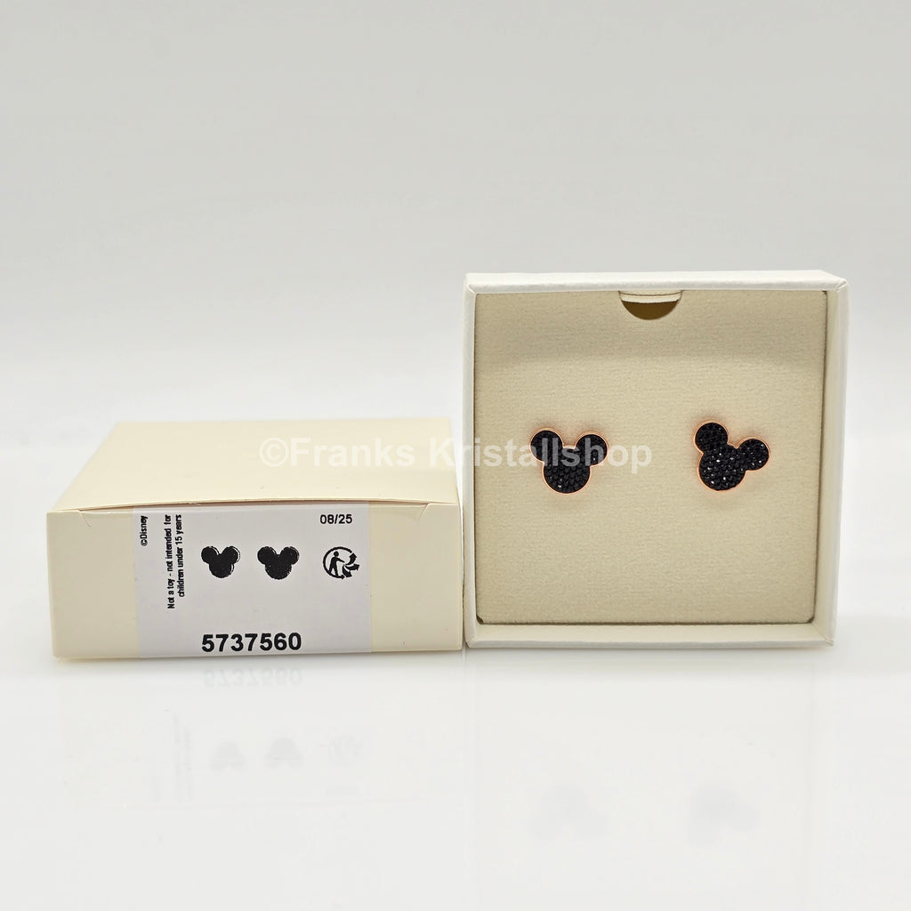 SWAROVSKI Disney Mickey Mouse Ohrstecker Schwarz Roségold 5737560