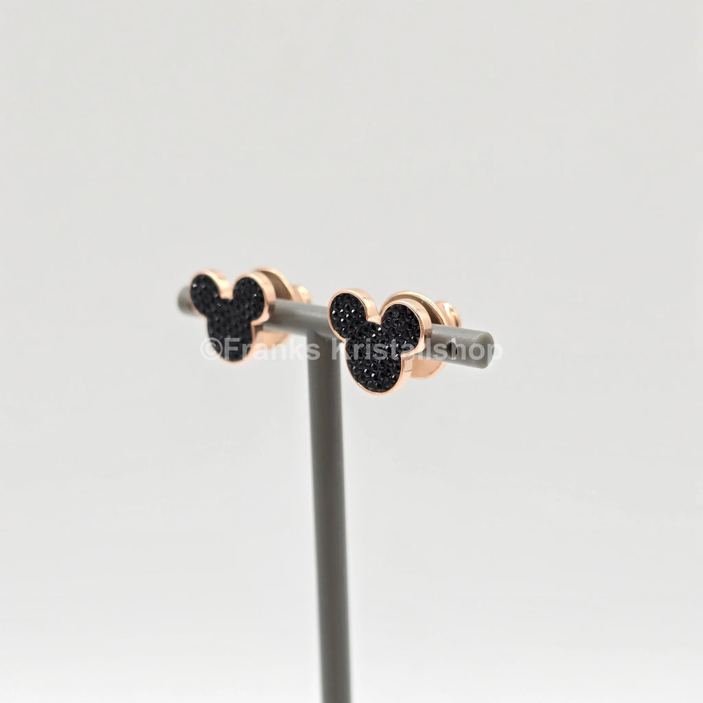 SWAROVSKI Disney Mickey Mouse Ohrstecker Schwarz Roségold 5737560