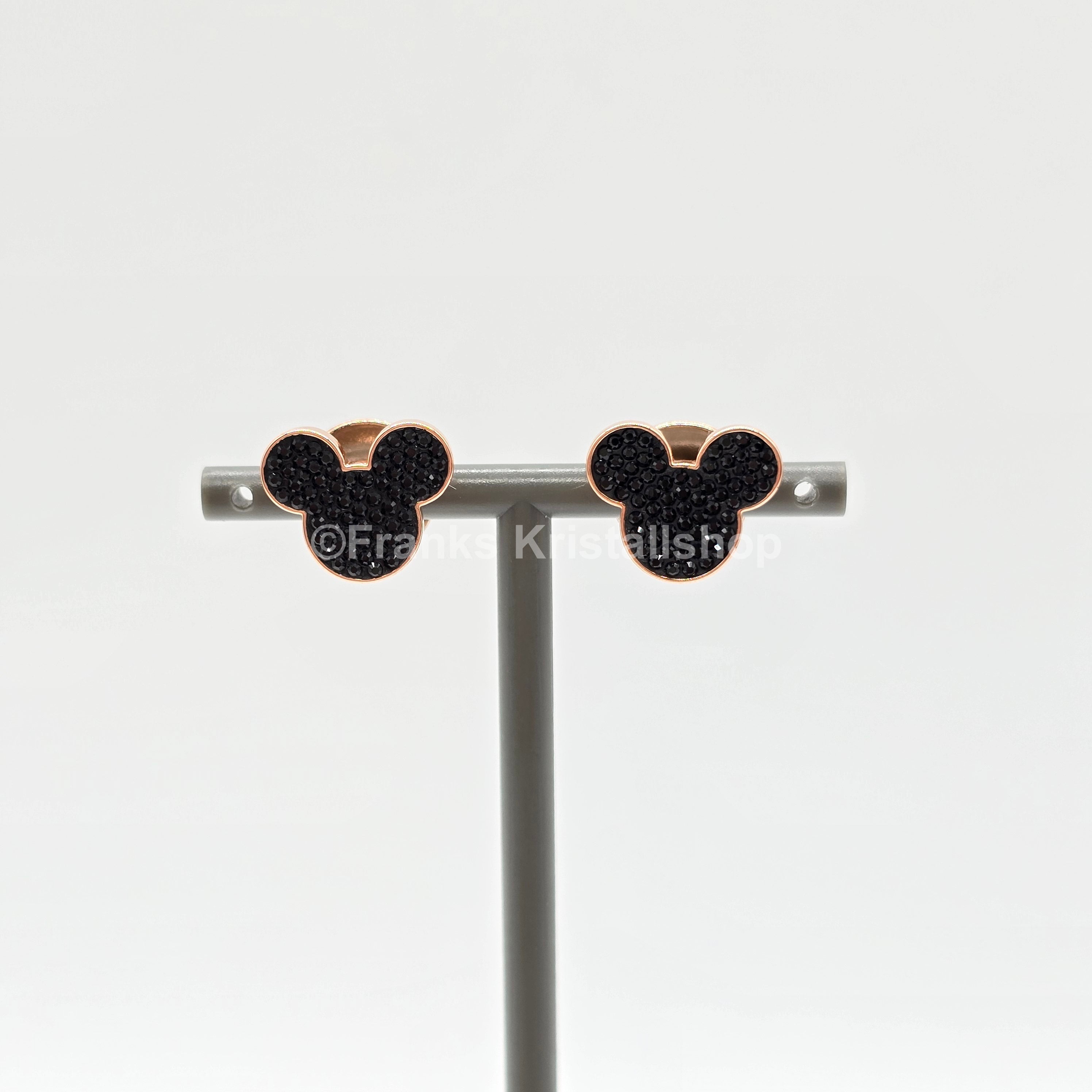 SWAROVSKI Disney Mickey Mouse Ohrstecker Schwarz Roségold 5737560