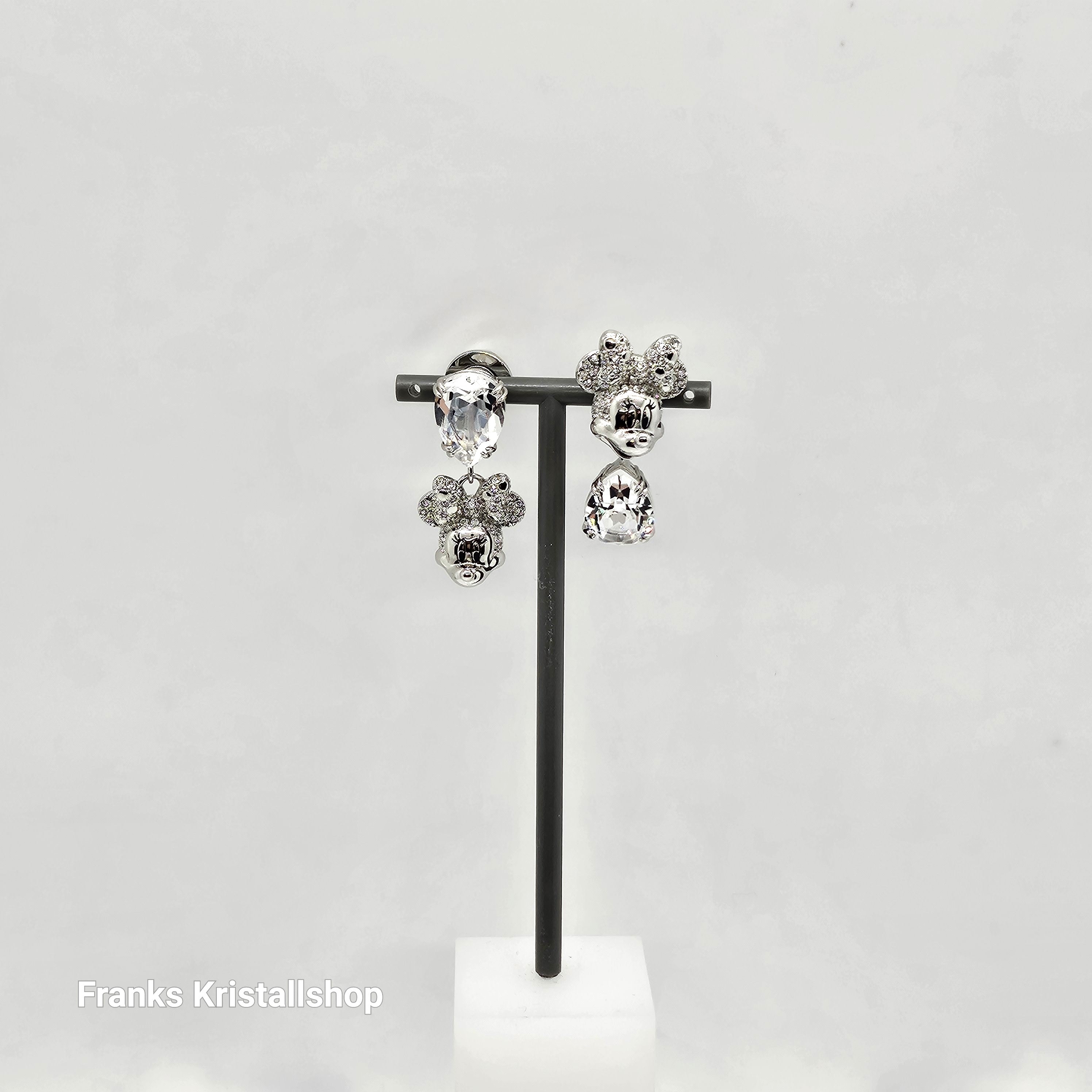 SWAROVSKI DISNEY 100 Minnie Mouse Drop-Ohrhänger Weiß, Rhodiniert 5668779
