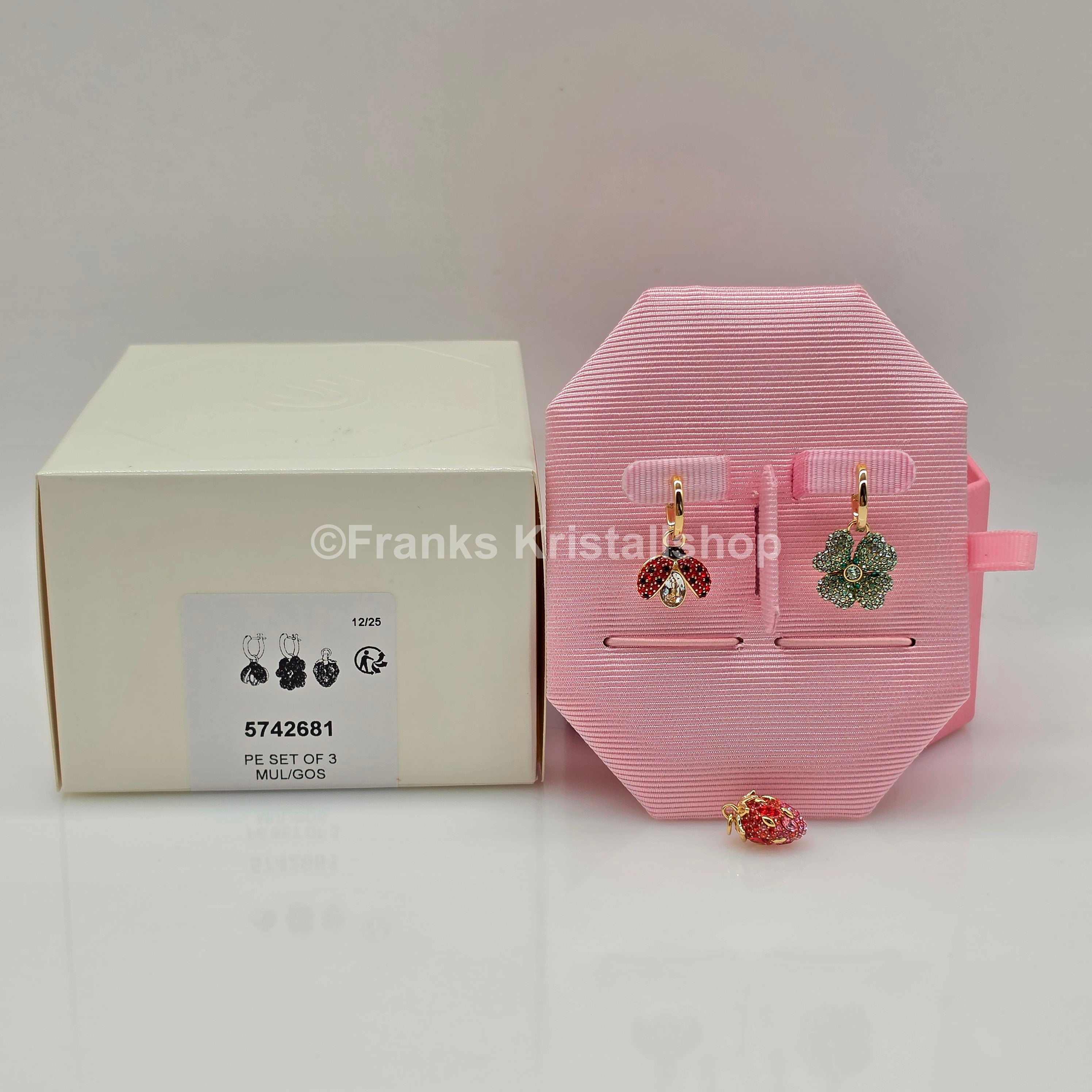 SWAROVSKI Ohrhänger Marienkäfer, Glücksklee, Erdbeere 5742681