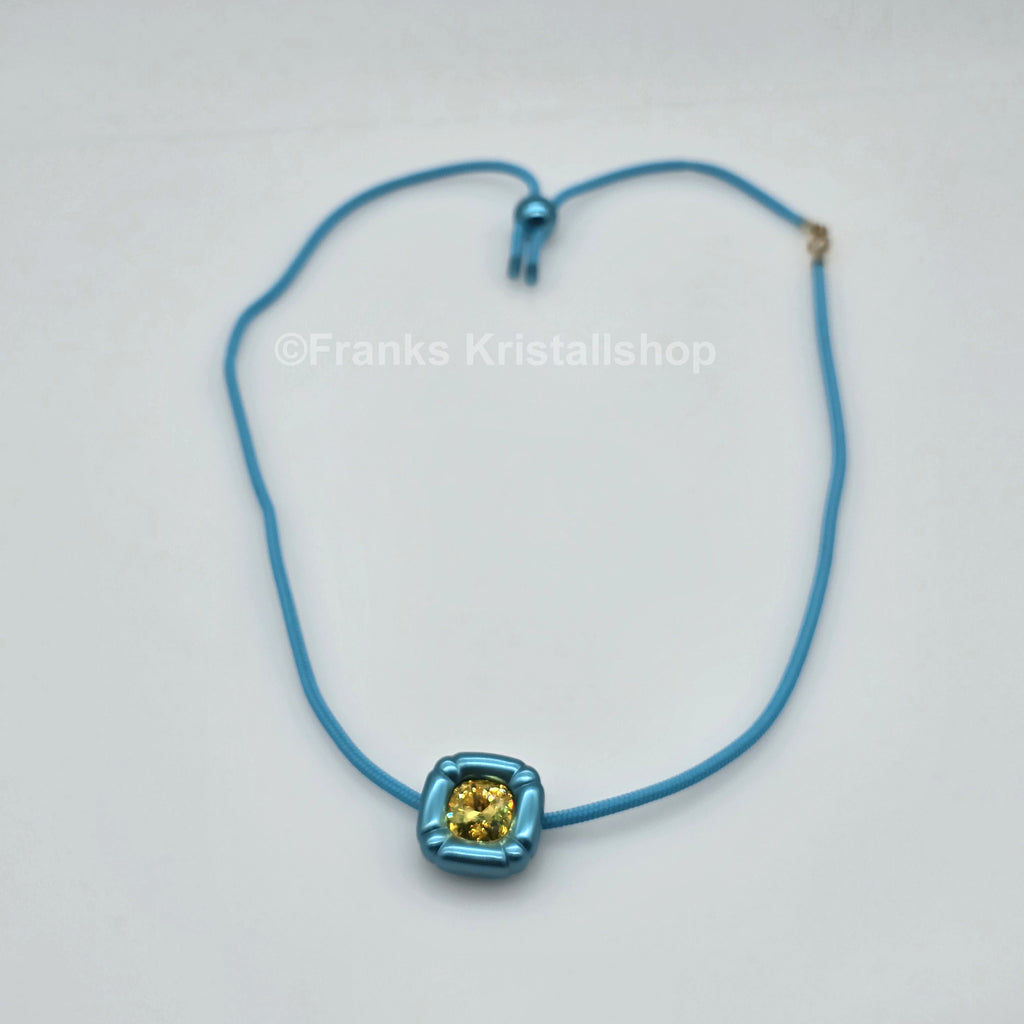 SWAROVSKI Dulcis Halskette Blau mit strahlendem Kristall in Gelb 5601586