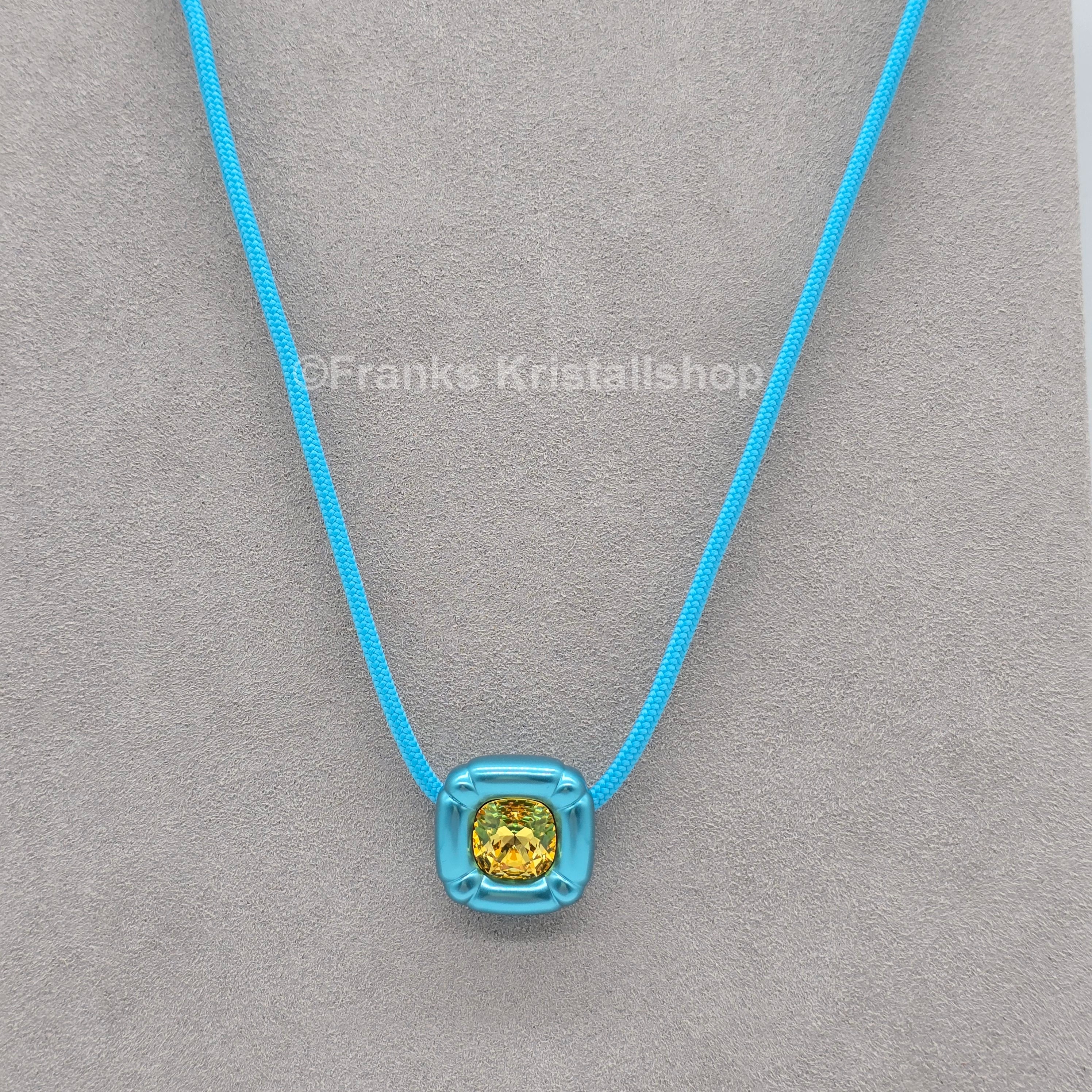 SWAROVSKI Dulcis Halskette Blau mit strahlendem Kristall in Gelb 5601586
