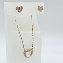 Lade das Bild in den Galerie-Viewer, SWAROVSKI Enjoy Schmuckset Herz Kette und Herz Ohrstecker, Goldlegierung 5273147 oU
