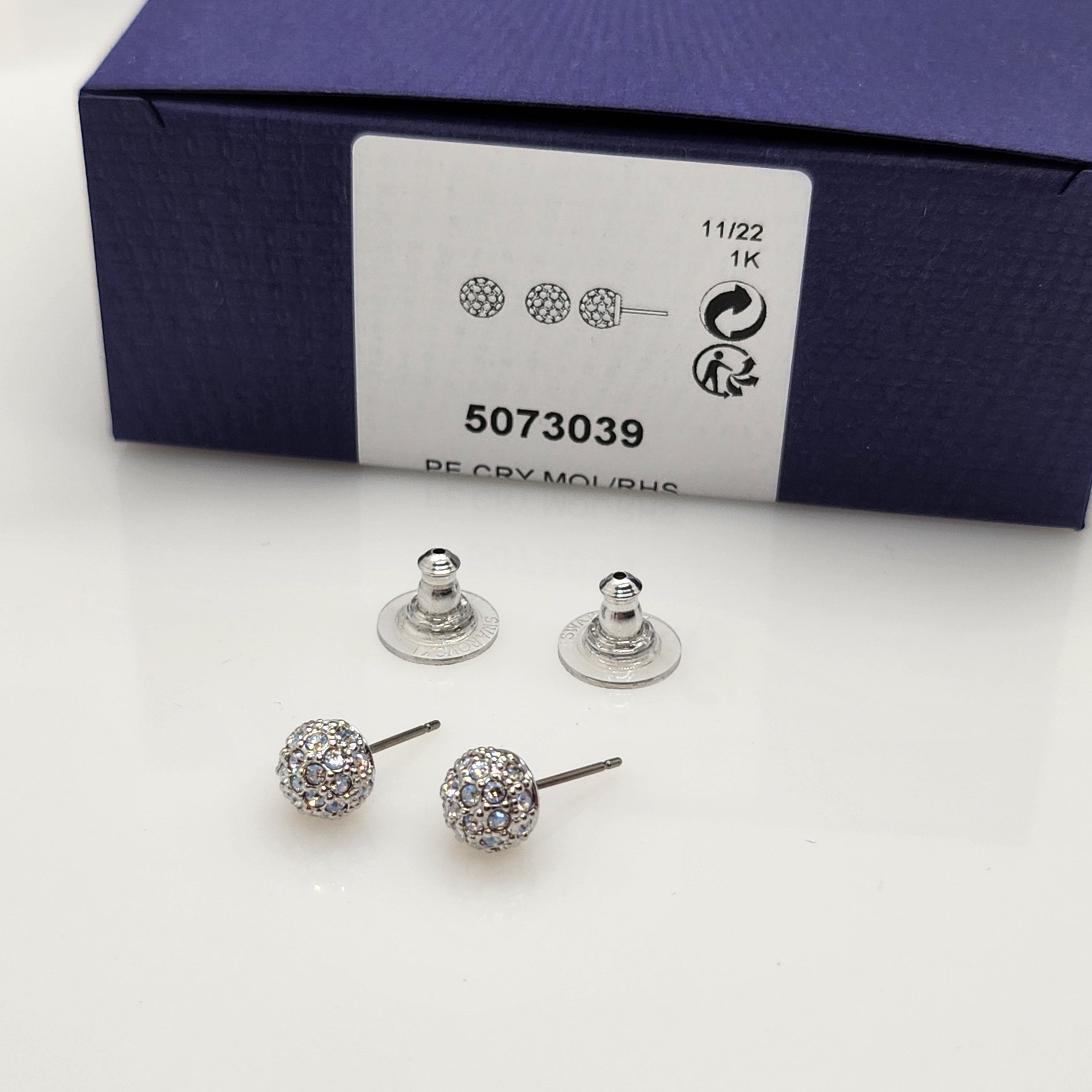 SWAROVSKI Euphoria Ohrstecker Rund Weiß, Rhodiniert 5073039