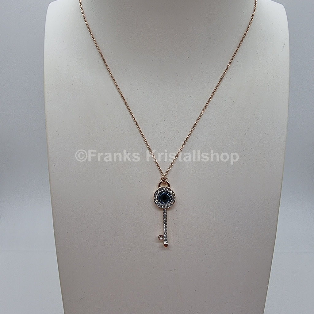 SWAROVSKI Symbolica Halskette Augensymbol und Schlüssel, Blau, Roségold-Legierungsschicht 5687035