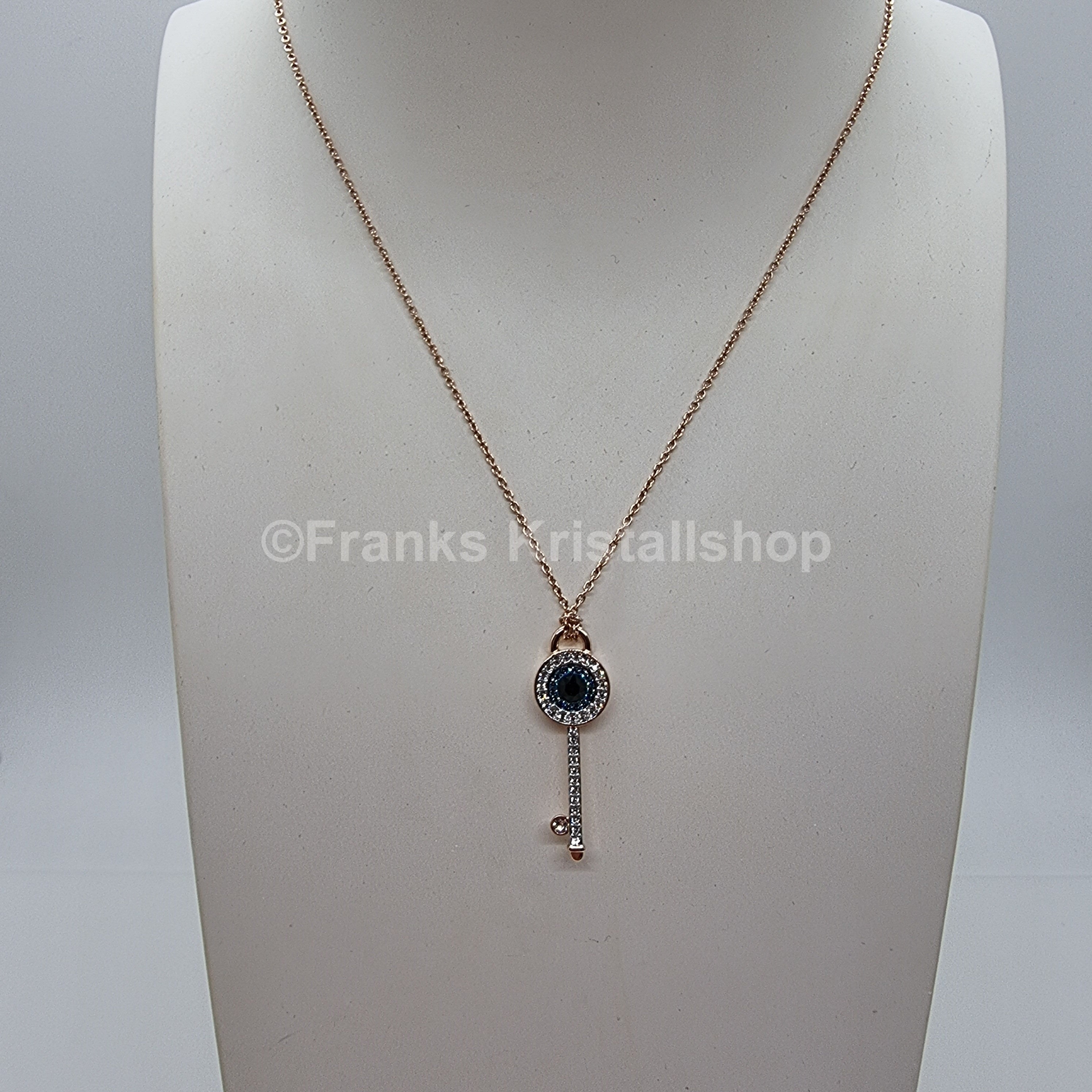 SWAROVSKI Symbolica Halskette Augensymbol und Schlüssel, Blau, Roségold-Legierungsschicht 5687035