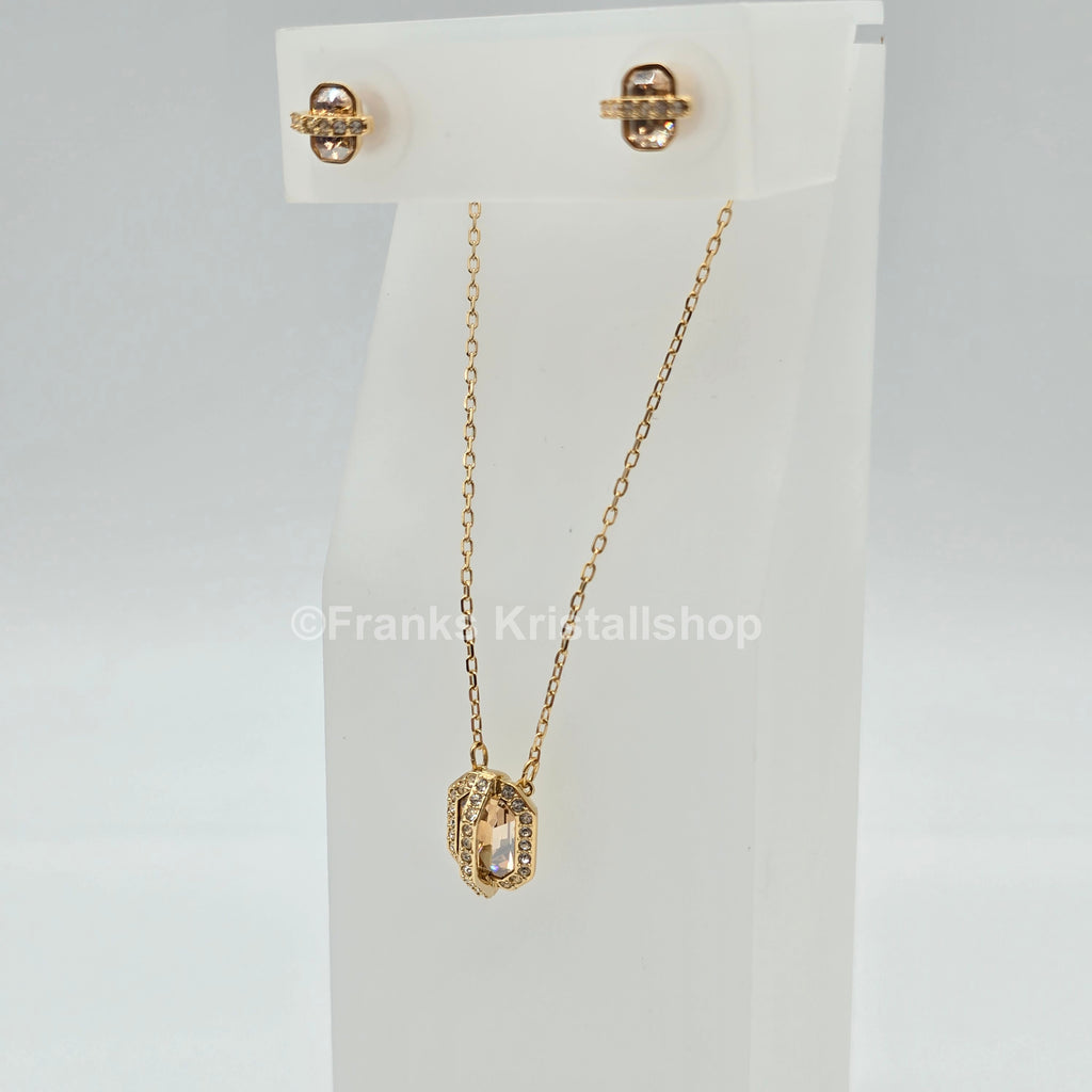 SWAROVSKI Favor Schmuckset Kette und Ohrringe, Goldlegierung 5226281