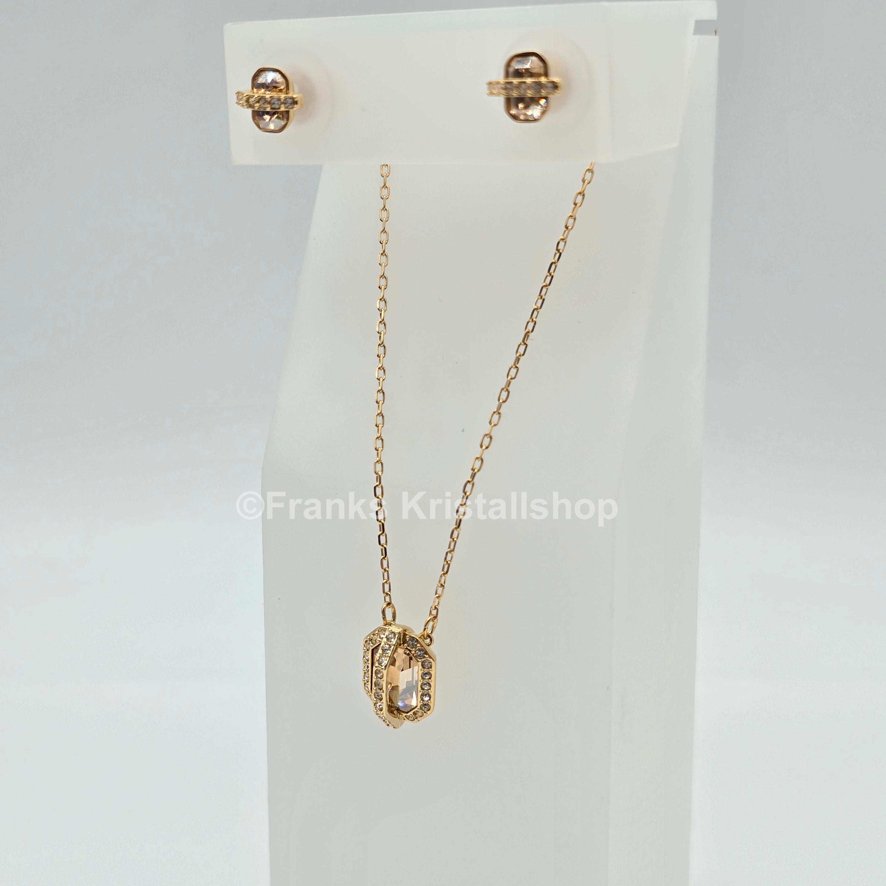 SWAROVSKI Favor Schmuckset Kette und Ohrringe, Goldlegierung 5226281