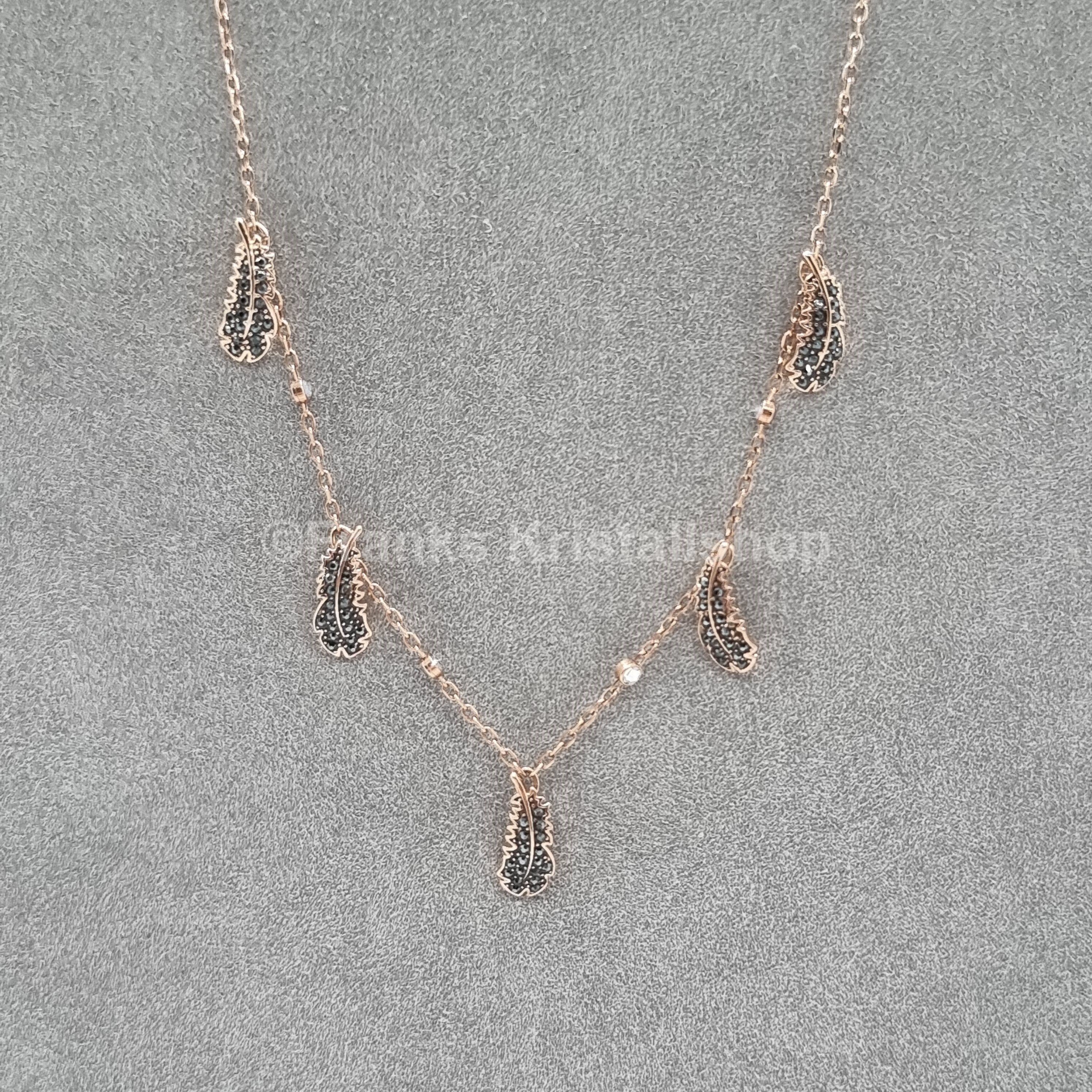 SWAROVSKI Feder Naughty Halskette Roségold-Legierungsschicht 5497874