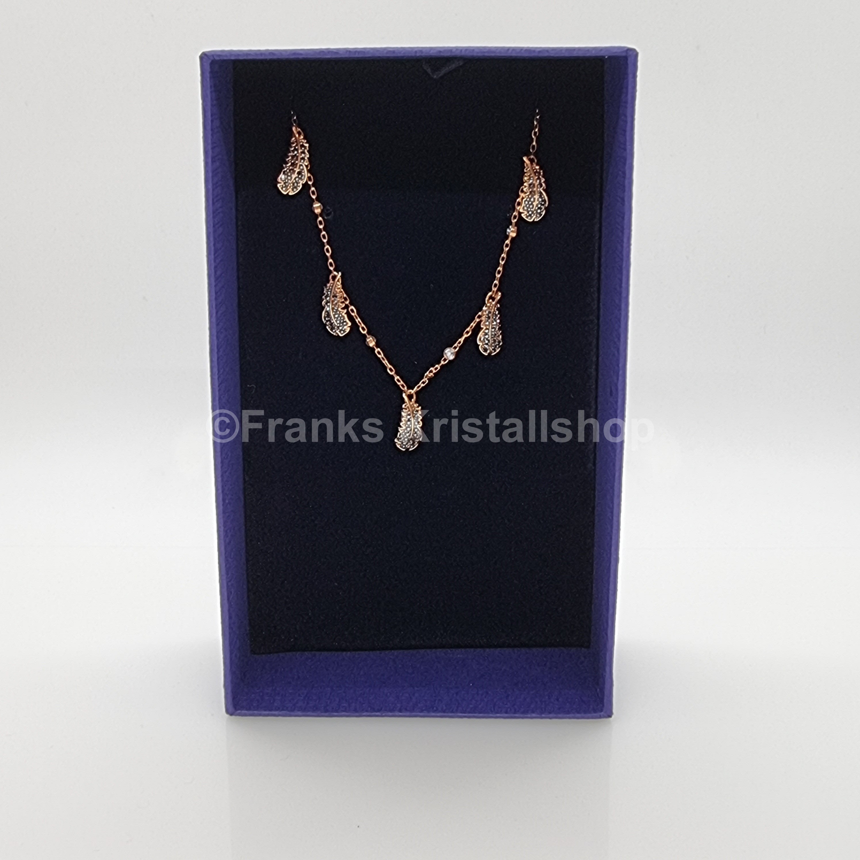SWAROVSKI Feder Naughty Halskette Roségold-Legierungsschicht 5497874
