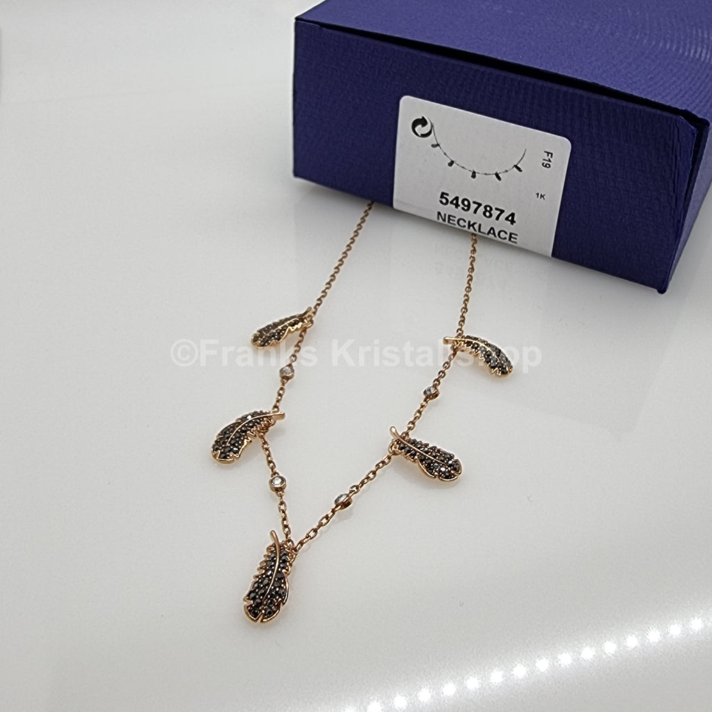 SWAROVSKI Feder Naughty Halskette Roségold-Legierungsschicht 5497874