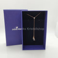 SWAROVSKI Y-Halskette Naughty Feder Kette Schwarz, Rosévergoldet 5495299