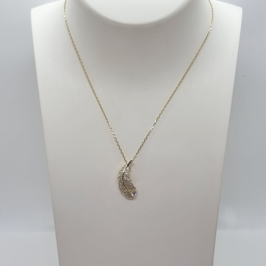 Swarovski Nice Feder Halskette Weiß, Vergoldet 5505740