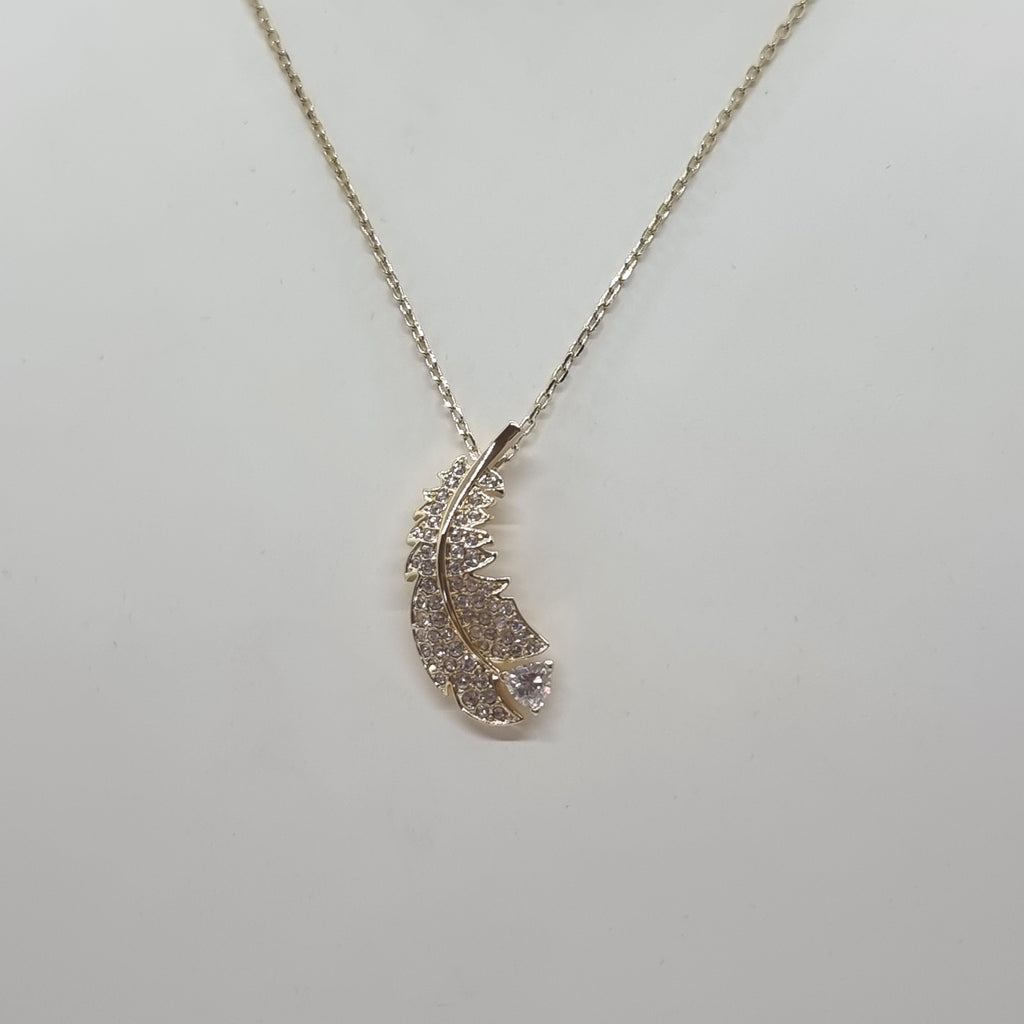 Swarovski Nice Feder Halskette Weiß, Vergoldet 5505740