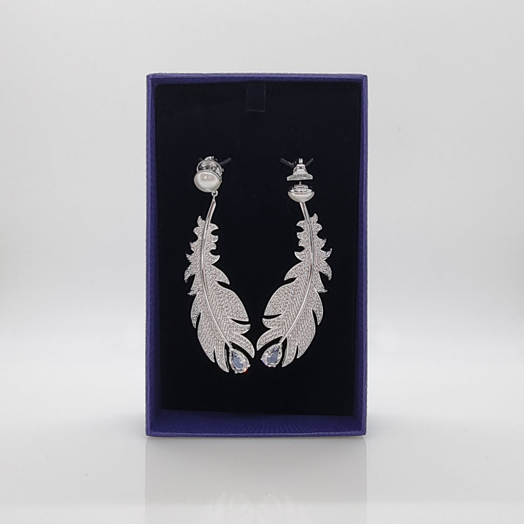 SWAROVSKI Feder Ohrclips Clips Ohrhänger Perle Talking Piece 5497866