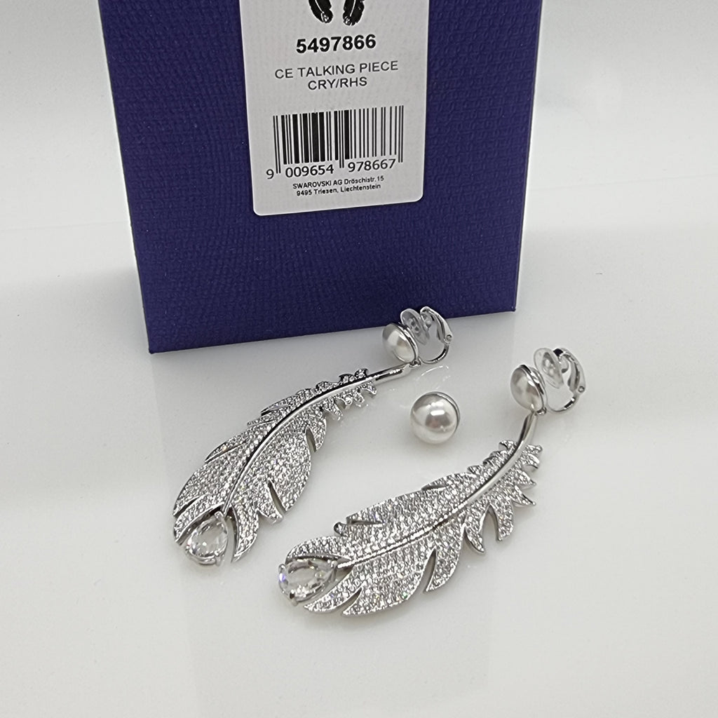 SWAROVSKI Feder Ohrclips Clips Ohrhänger Perle Talking Piece 5497866