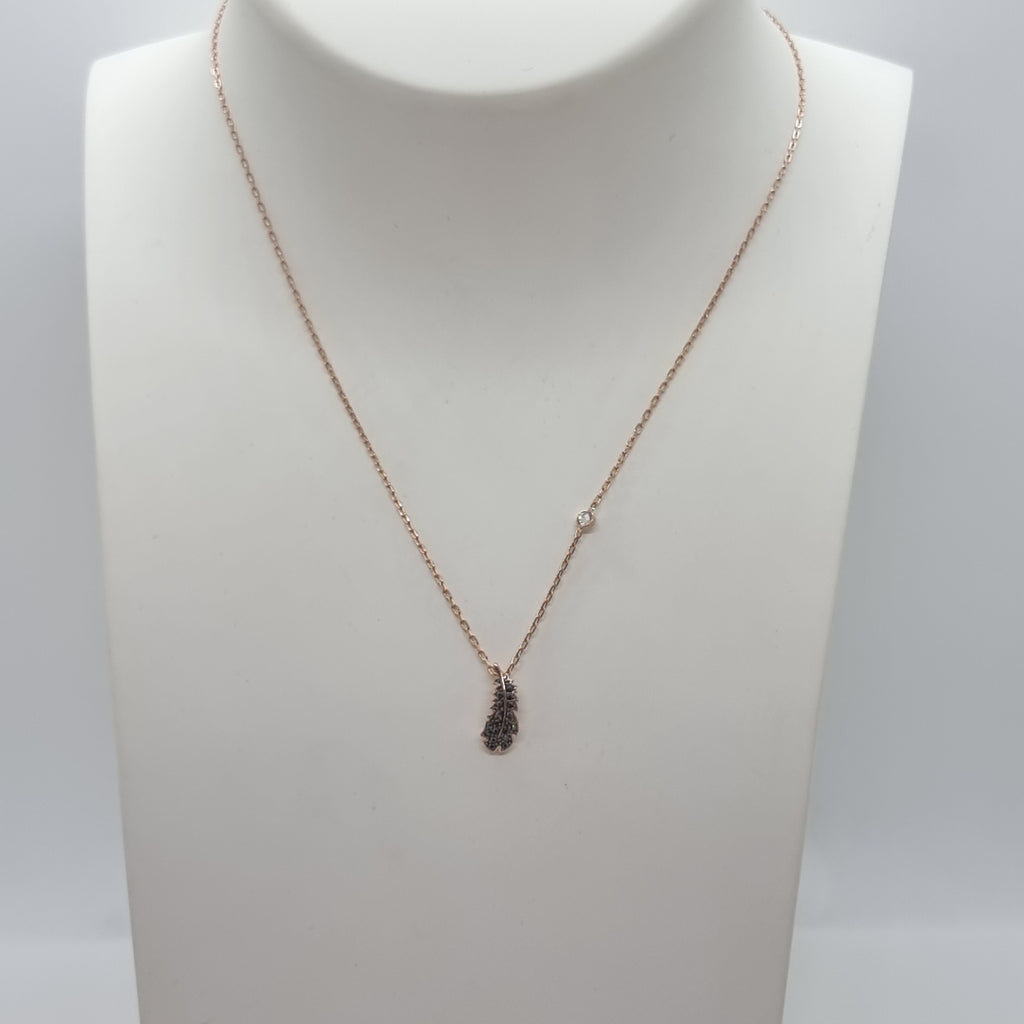 SWAROVSKI Feder Naughty Halskette Schwarz, Roségold-Legierungsschicht 5495292