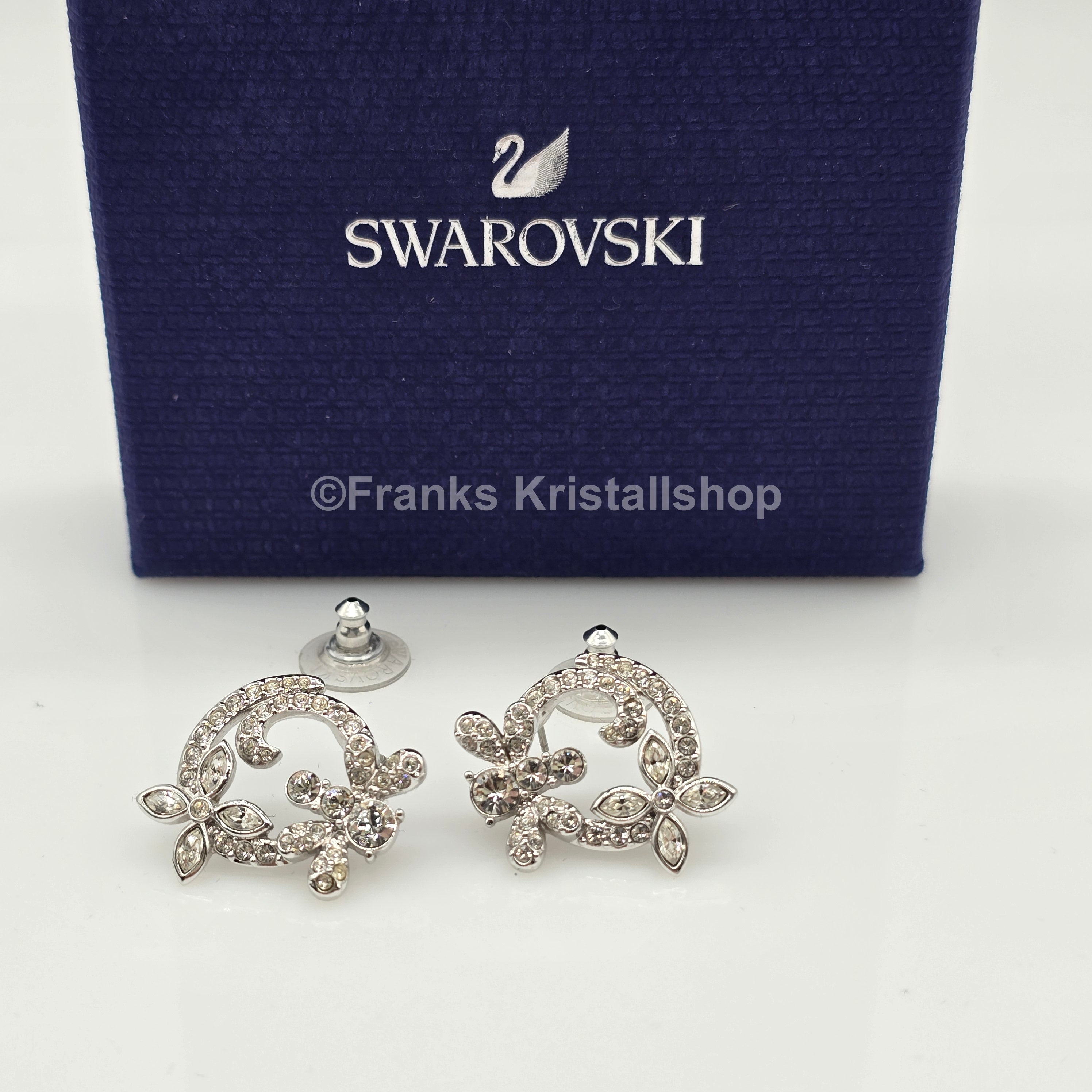 SWAROVSKI Flower Ohrstecker Weiß, Rhodiniert 5023083 oU
