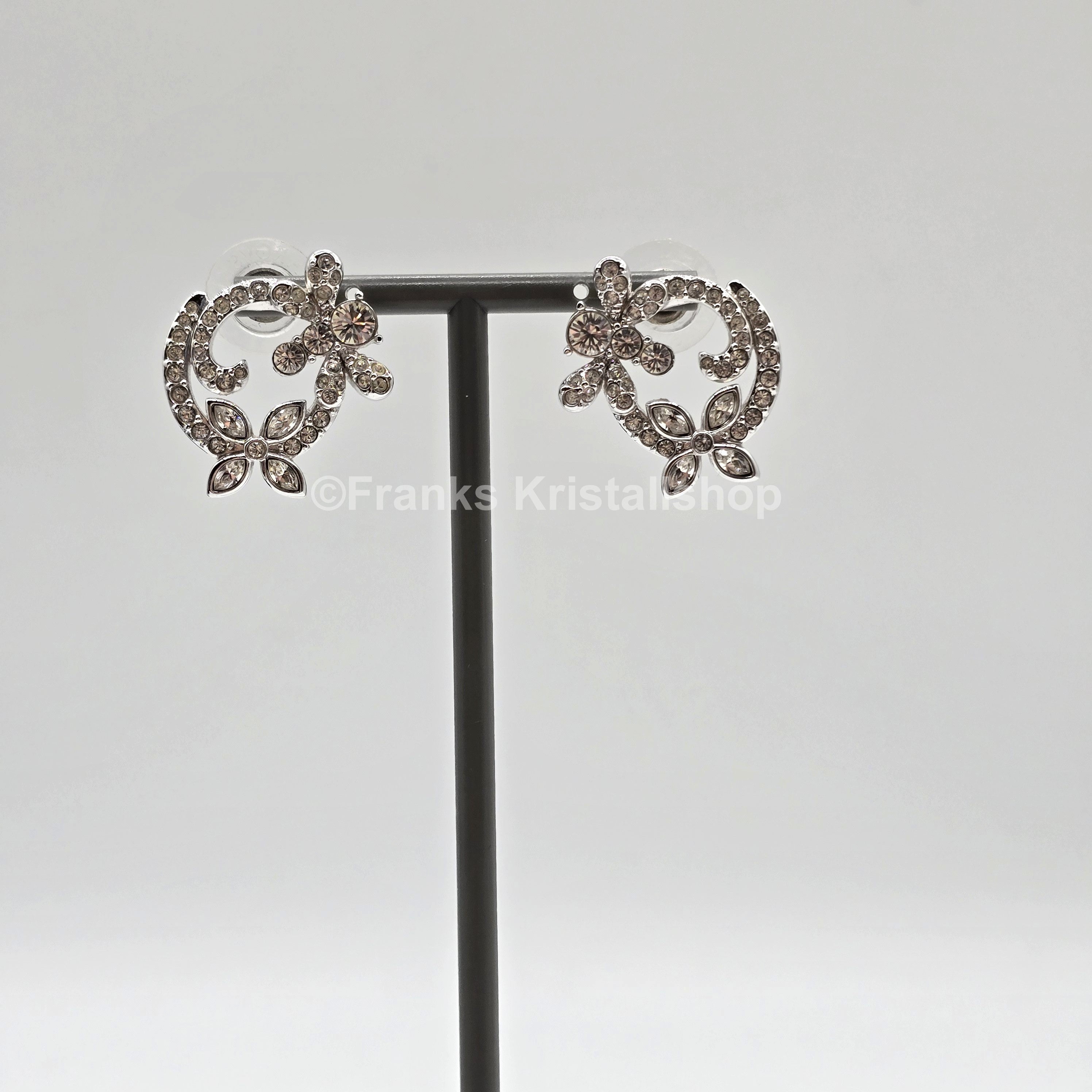 SWAROVSKI Flower Ohrstecker Weiß, Rhodiniert 5023083 oU