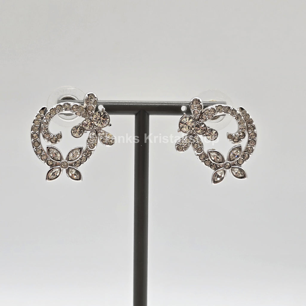 SWAROVSKI Flower Ohrstecker Weiß, Rhodiniert 5023083 oU