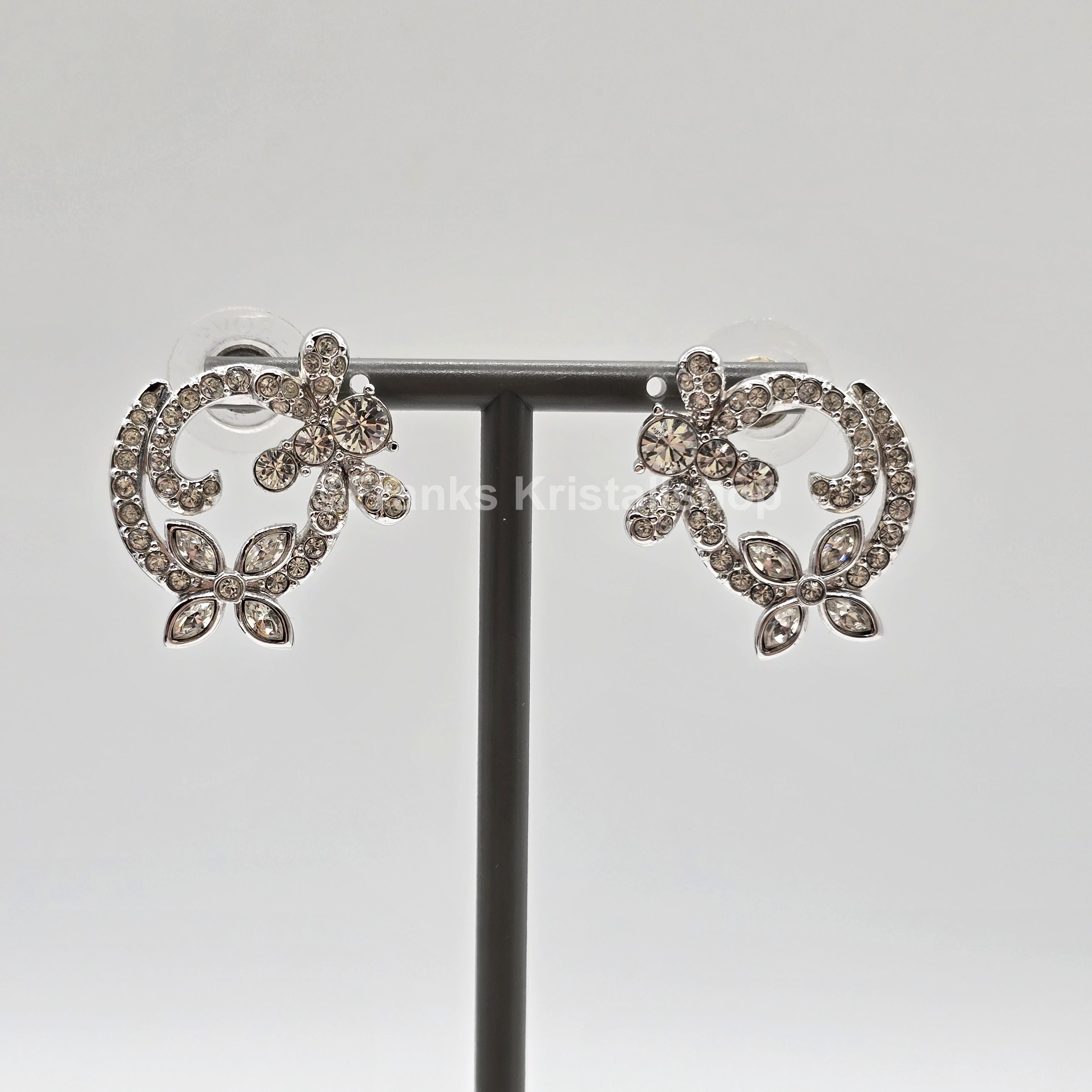 SWAROVSKI Flower Ohrstecker Weiß, Rhodiniert 5023083 oU