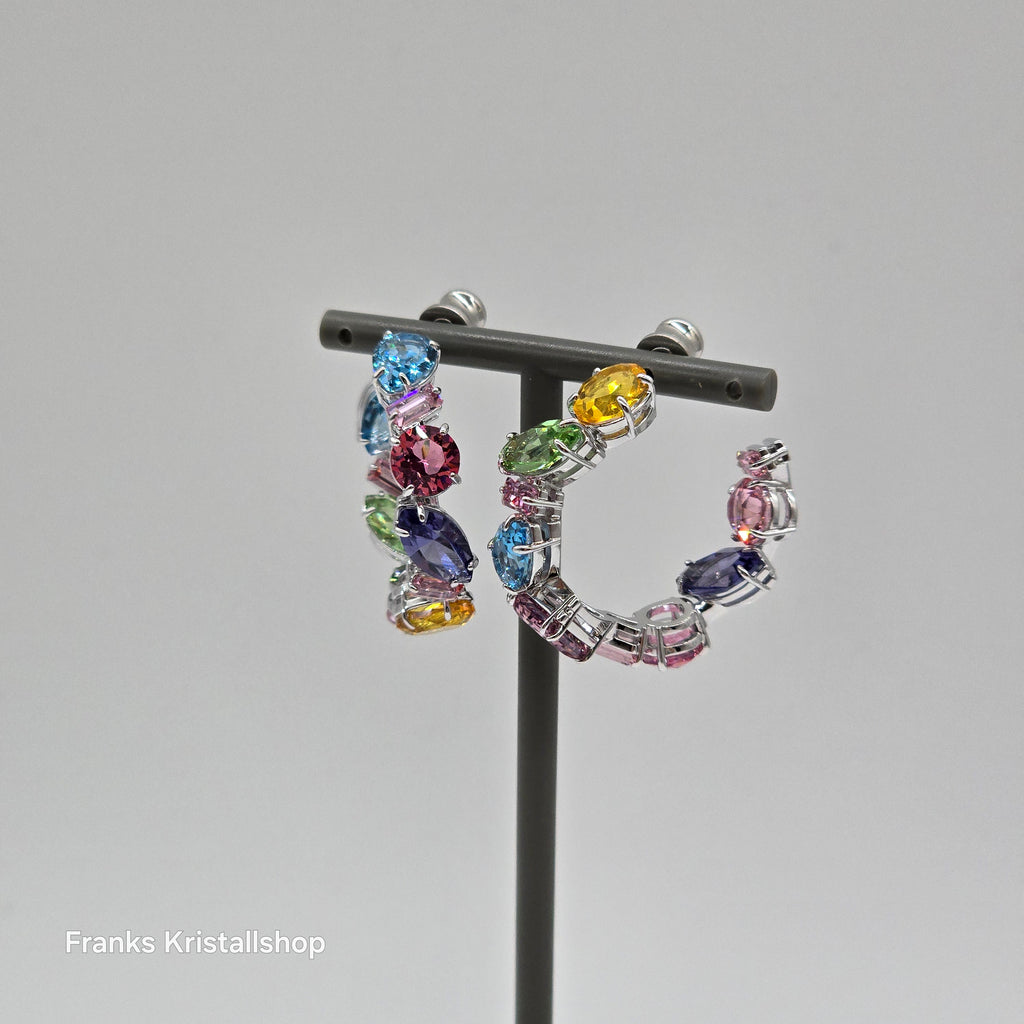 SWAROVSKI Gema Kreolen Asymmetrisches Design, Mehrfarbig, Rhodiniert 5692412
