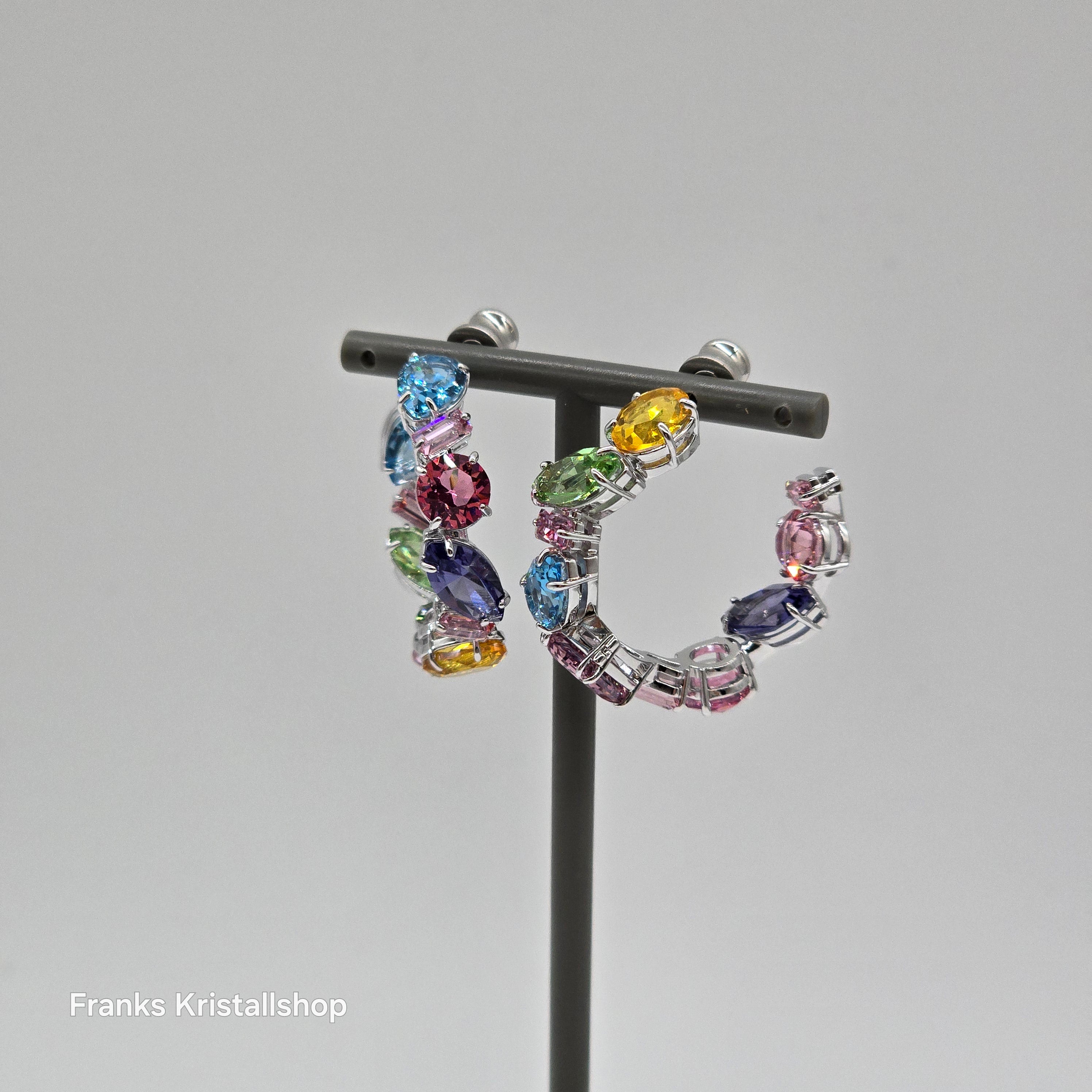 SWAROVSKI Gema Kreolen Asymmetrisches Design, Mehrfarbig, Rhodiniert 5692412