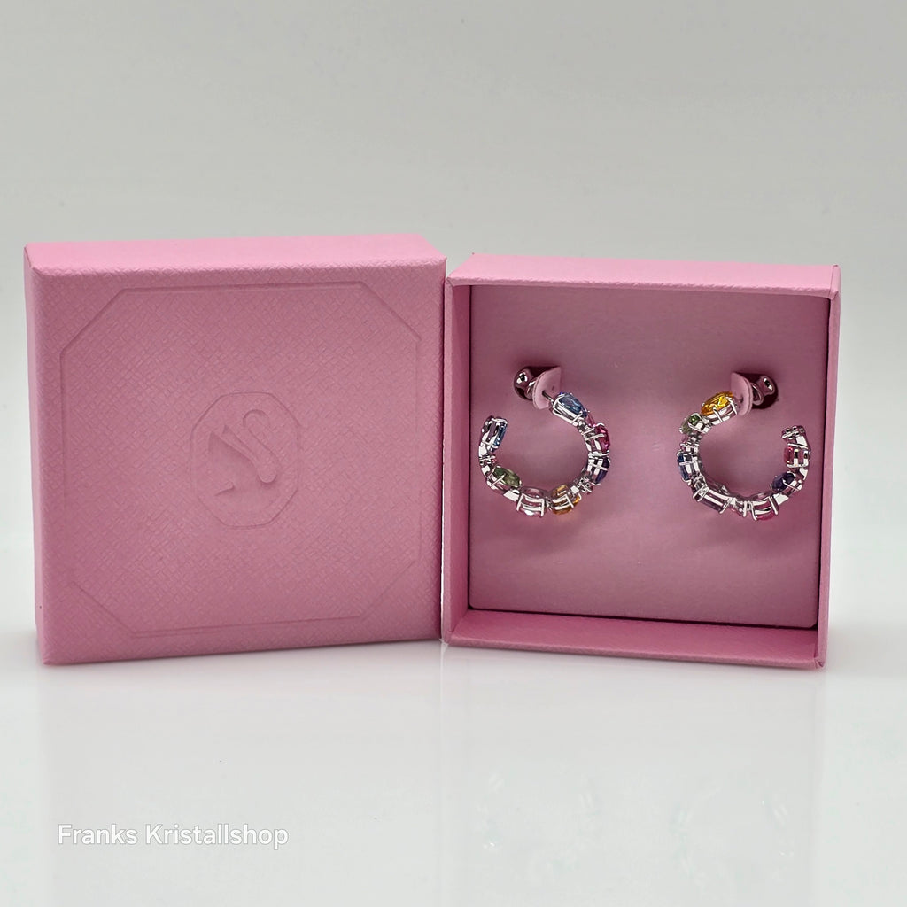 SWAROVSKI Gema Kreolen Asymmetrisches Design, Mehrfarbig, Rhodiniert 5692412
