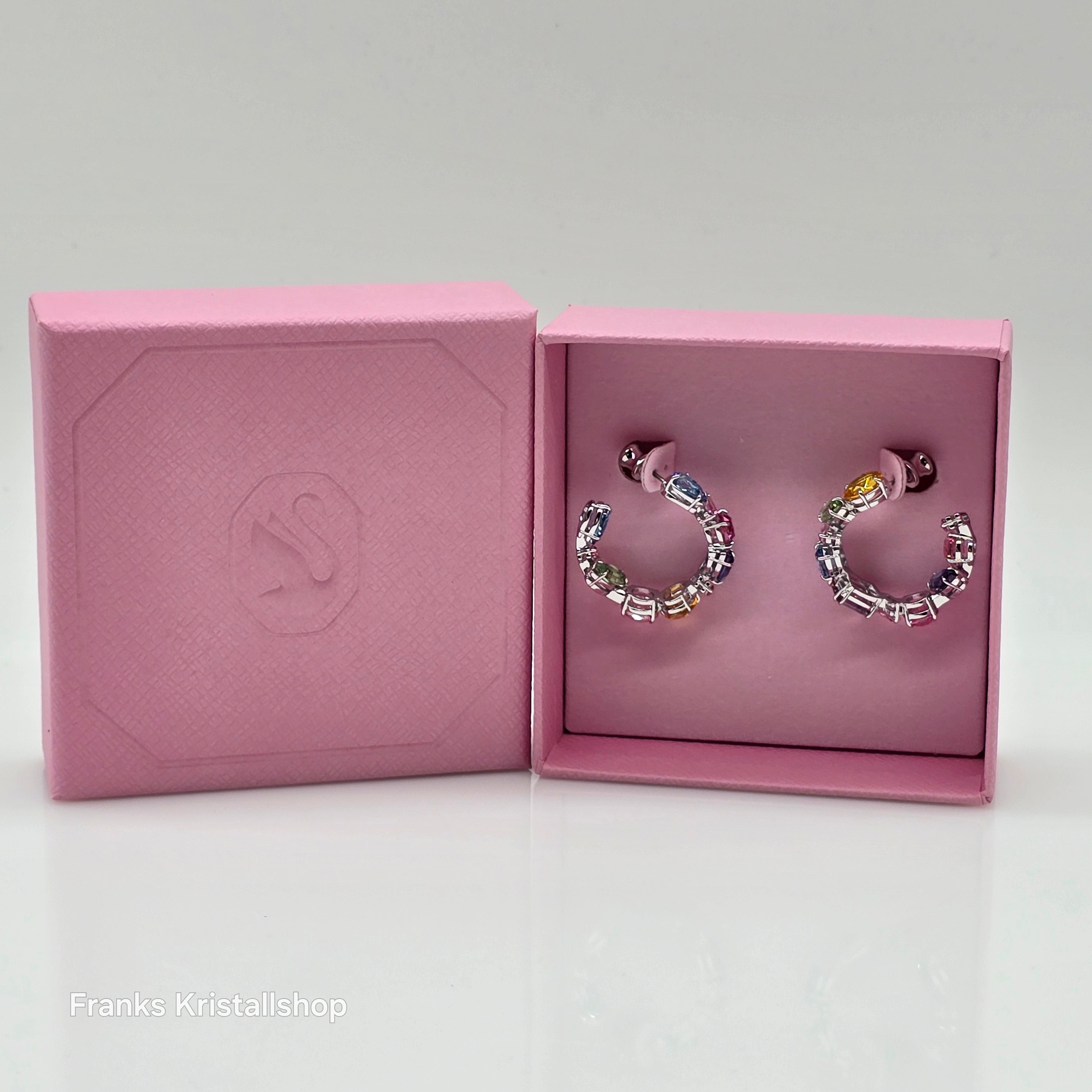 SWAROVSKI Gema Kreolen Asymmetrisches Design, Mehrfarbig, Rhodiniert 5692412