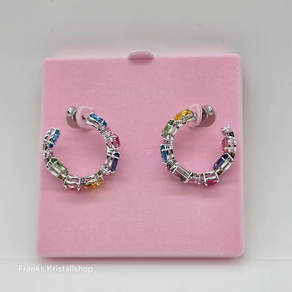 SWAROVSKI Gema Kreolen Asymmetrisches Design, Mehrfarbig, Rhodiniert 5692412