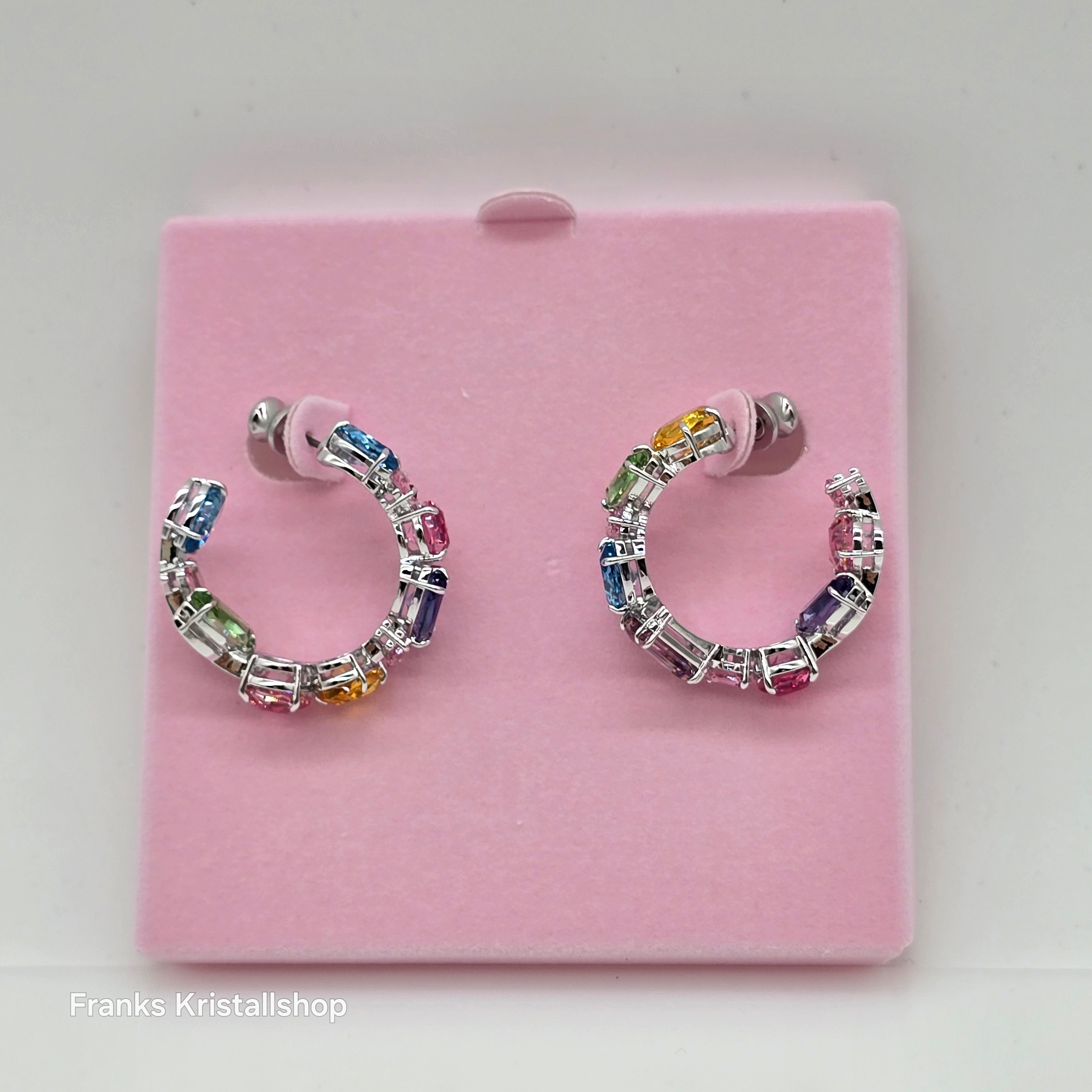 SWAROVSKI Gema Kreolen Asymmetrisches Design, Mehrfarbig, Rhodiniert 5692412