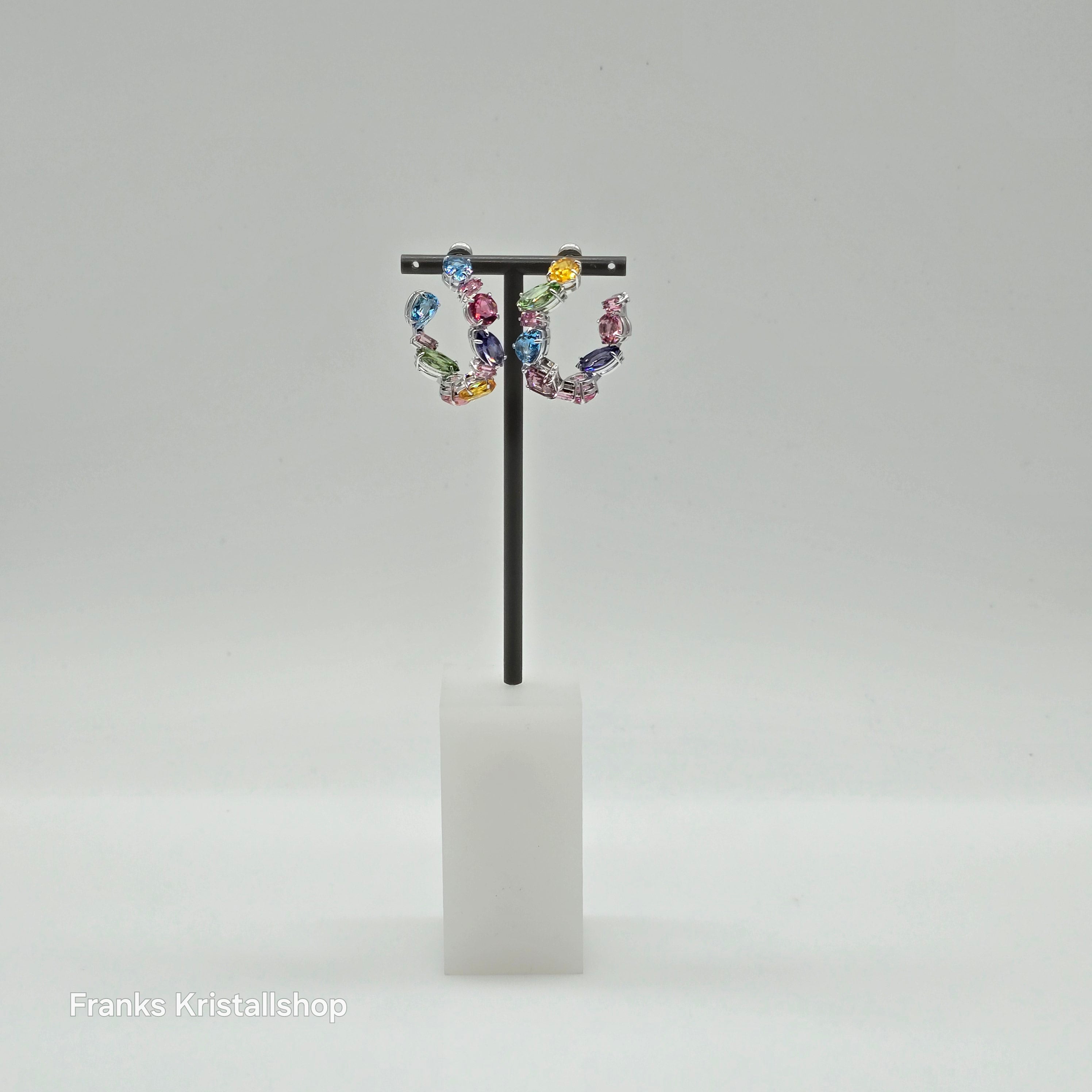 SWAROVSKI Gema Kreolen Asymmetrisches Design, Mehrfarbig, Rhodiniert 5692412