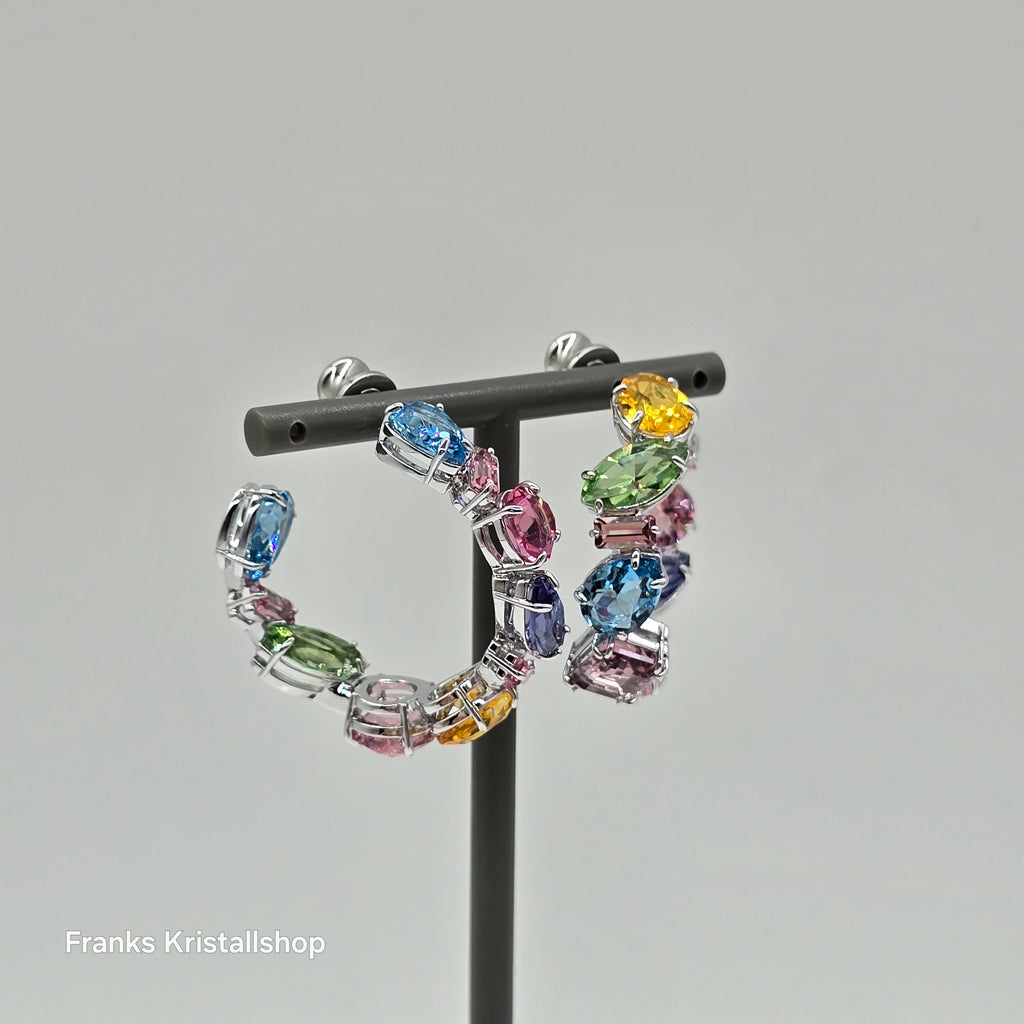 SWAROVSKI Gema Kreolen Asymmetrisches Design, Mehrfarbig, Rhodiniert 5692412