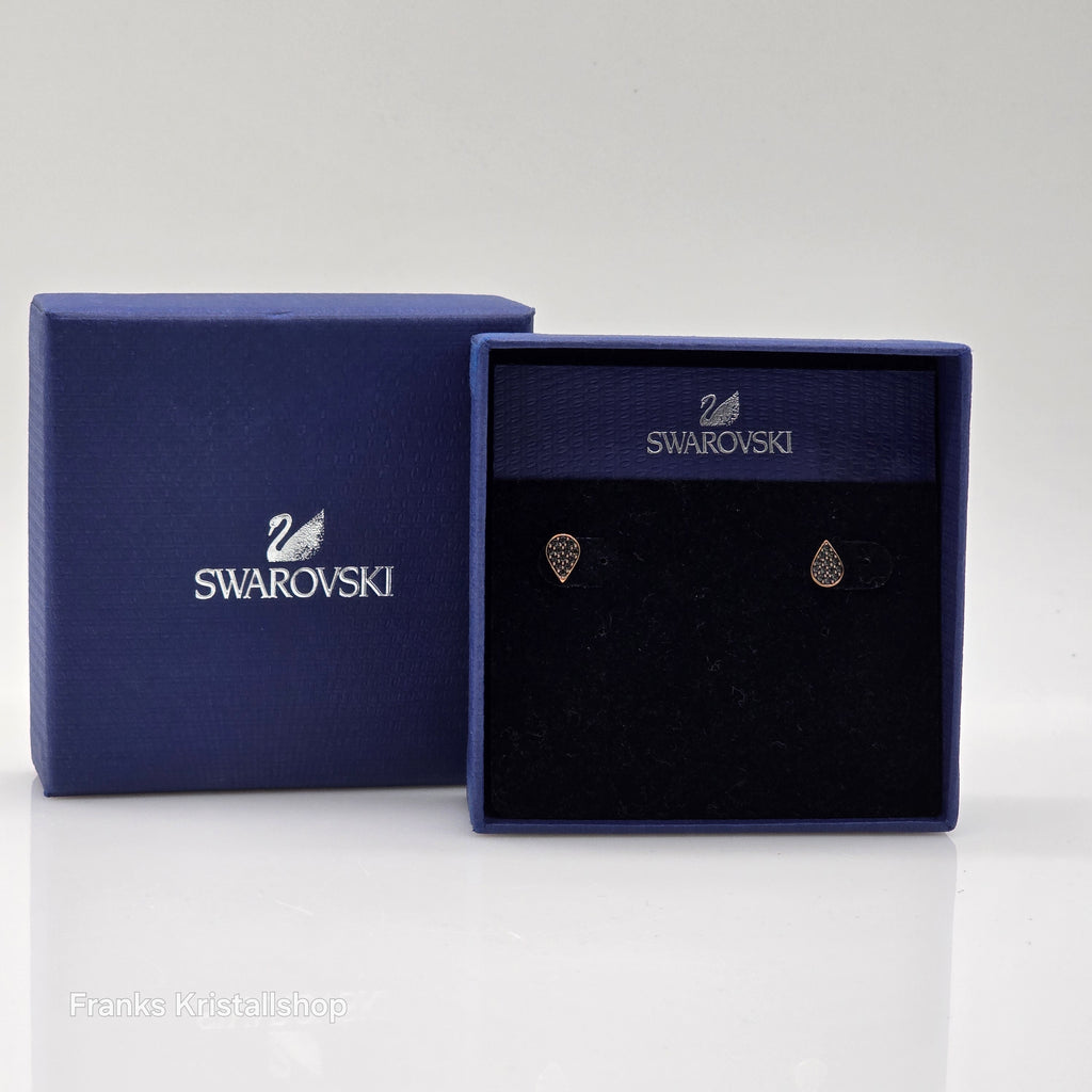 Swarovski Ginger Ohrstecker Tropfen, Schwarz, Rosevergoldet 5352236 oU