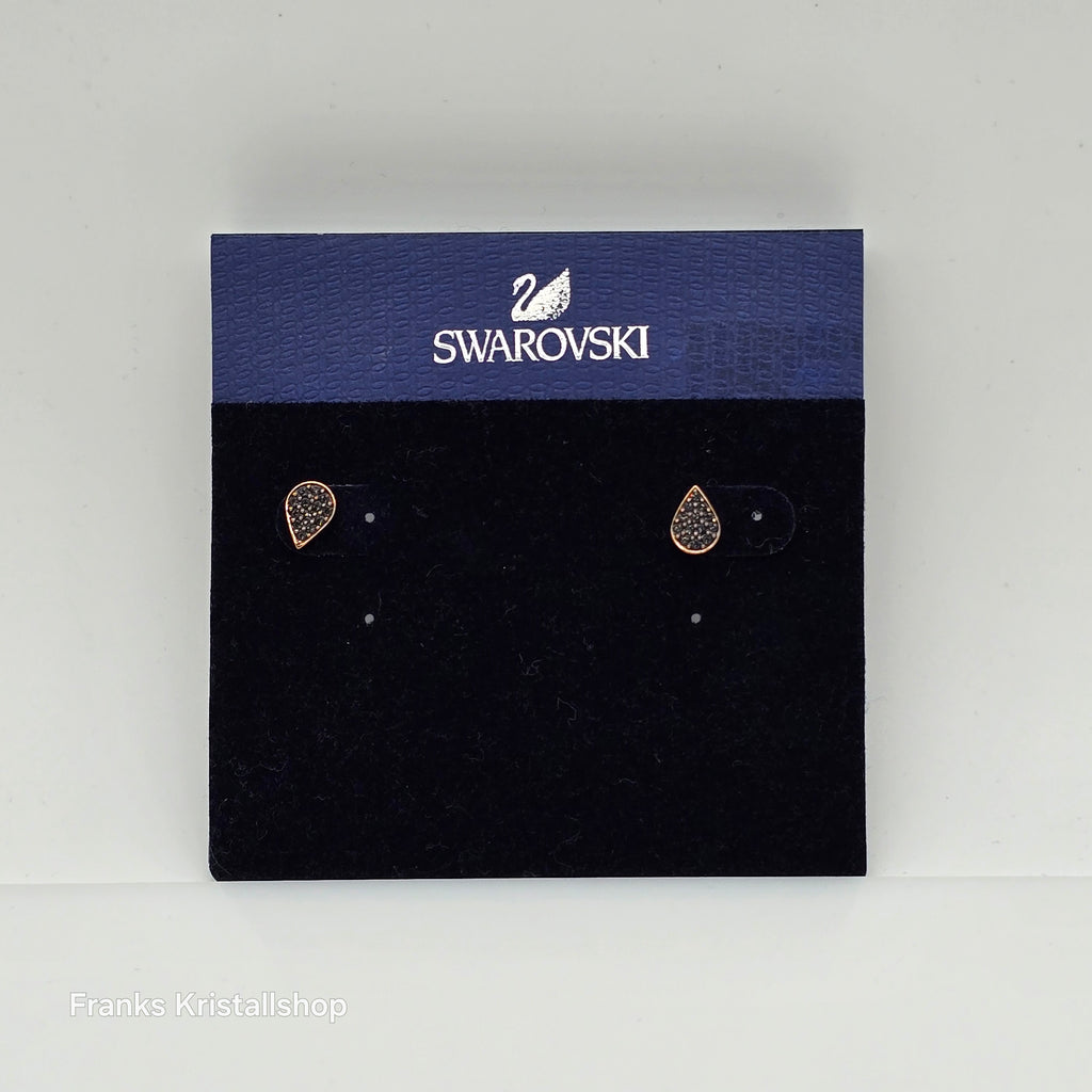 Swarovski Ginger Ohrstecker Tropfen, Schwarz, Rosevergoldet 5352236 oU