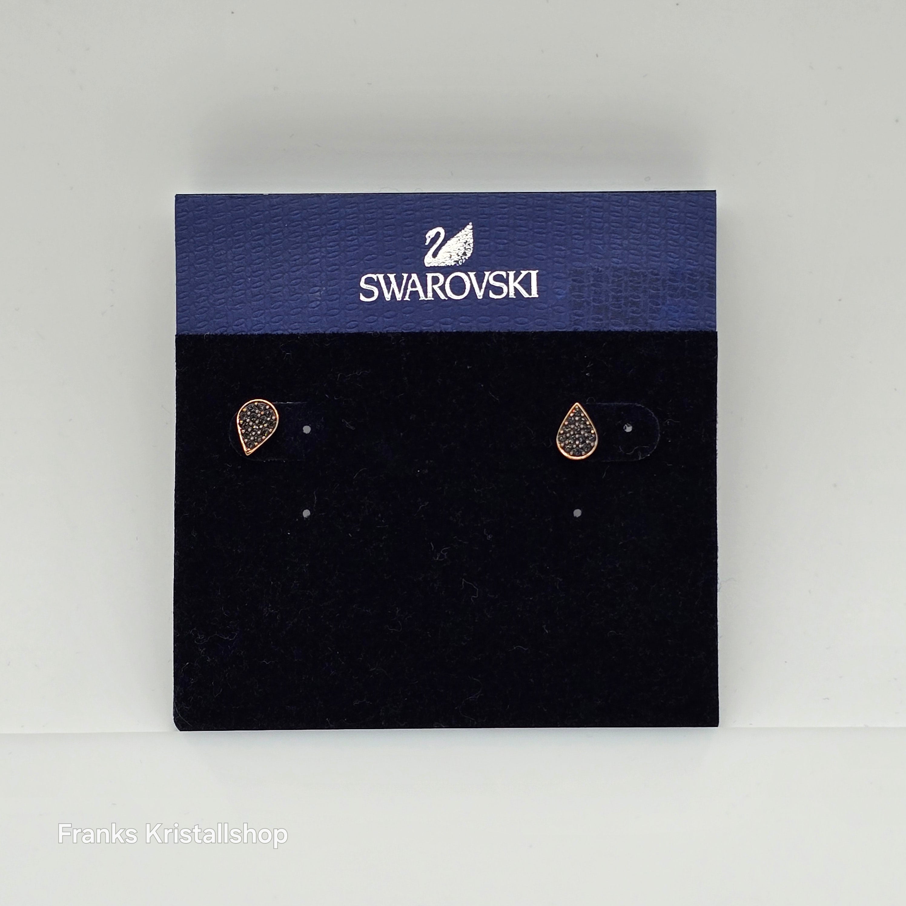 Swarovski Ginger Ohrstecker Tropfen, Schwarz, Rosevergoldet 5352236 oU