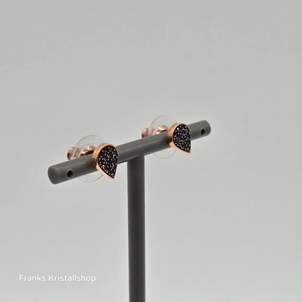 Swarovski Ginger Ohrstecker Tropfen, Schwarz, Rosevergoldet 5352236 oU