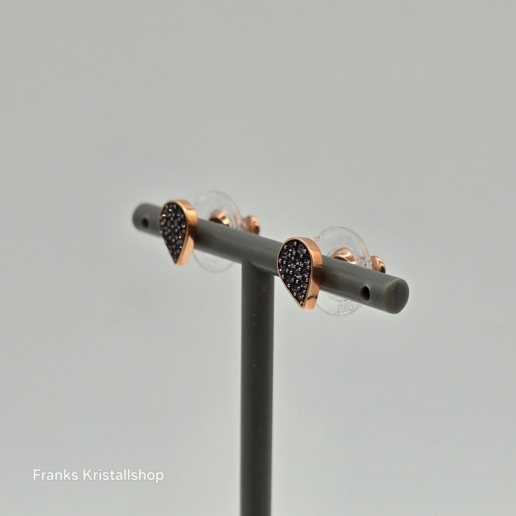 Swarovski Ginger Ohrstecker Tropfen, Schwarz, Rosevergoldet 5352236 oU